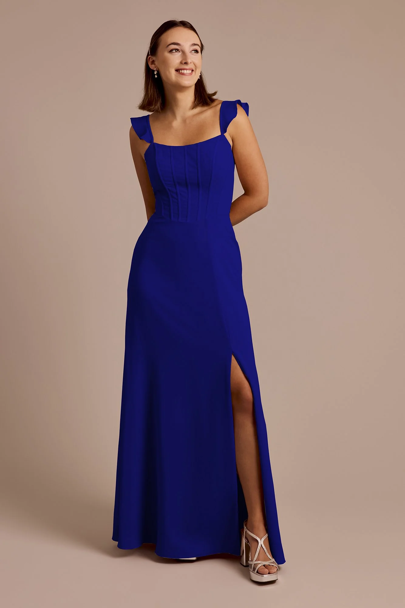 Chiffon Corset Dress with Flutter Sleeves - Image 23