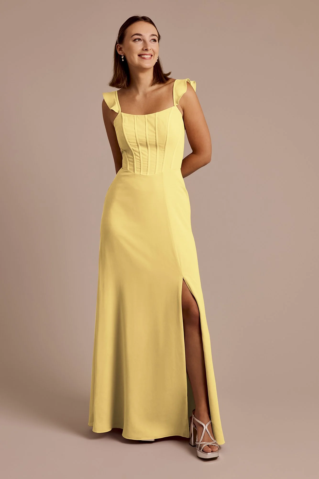 Chiffon Corset Dress with Flutter Sleeves - Image 27
