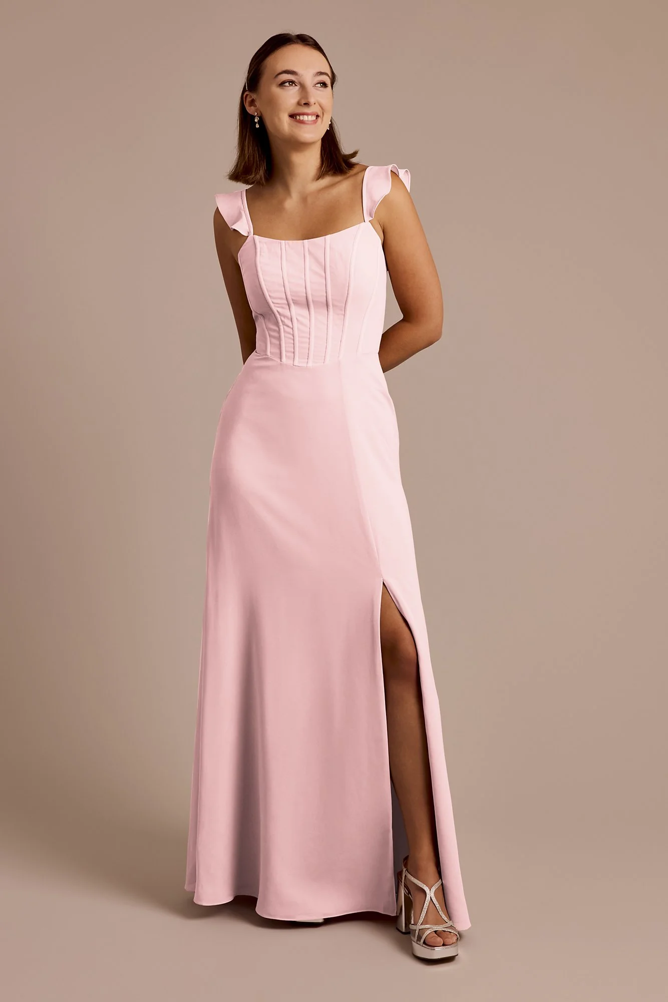 Chiffon Corset Dress with Flutter Sleeves - Image 30