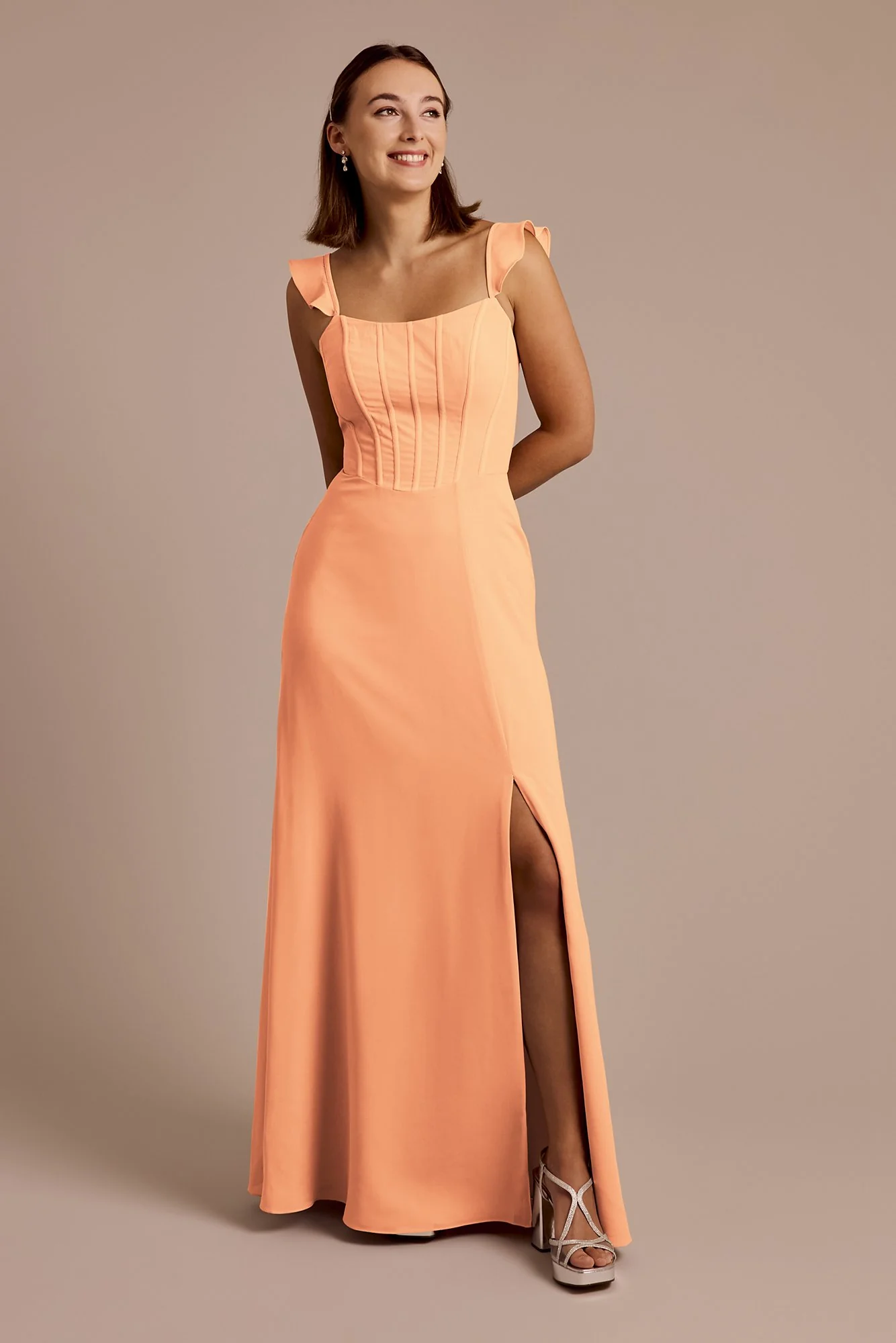 Chiffon Corset Dress with Flutter Sleeves - Image 31