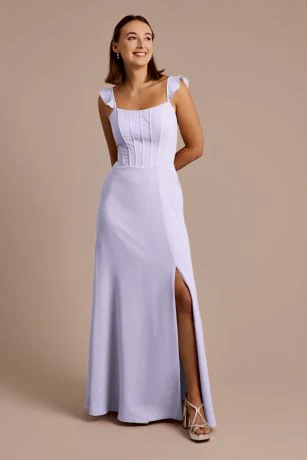 Chiffon Corset Dress with Flutter Sleeves - Image 37