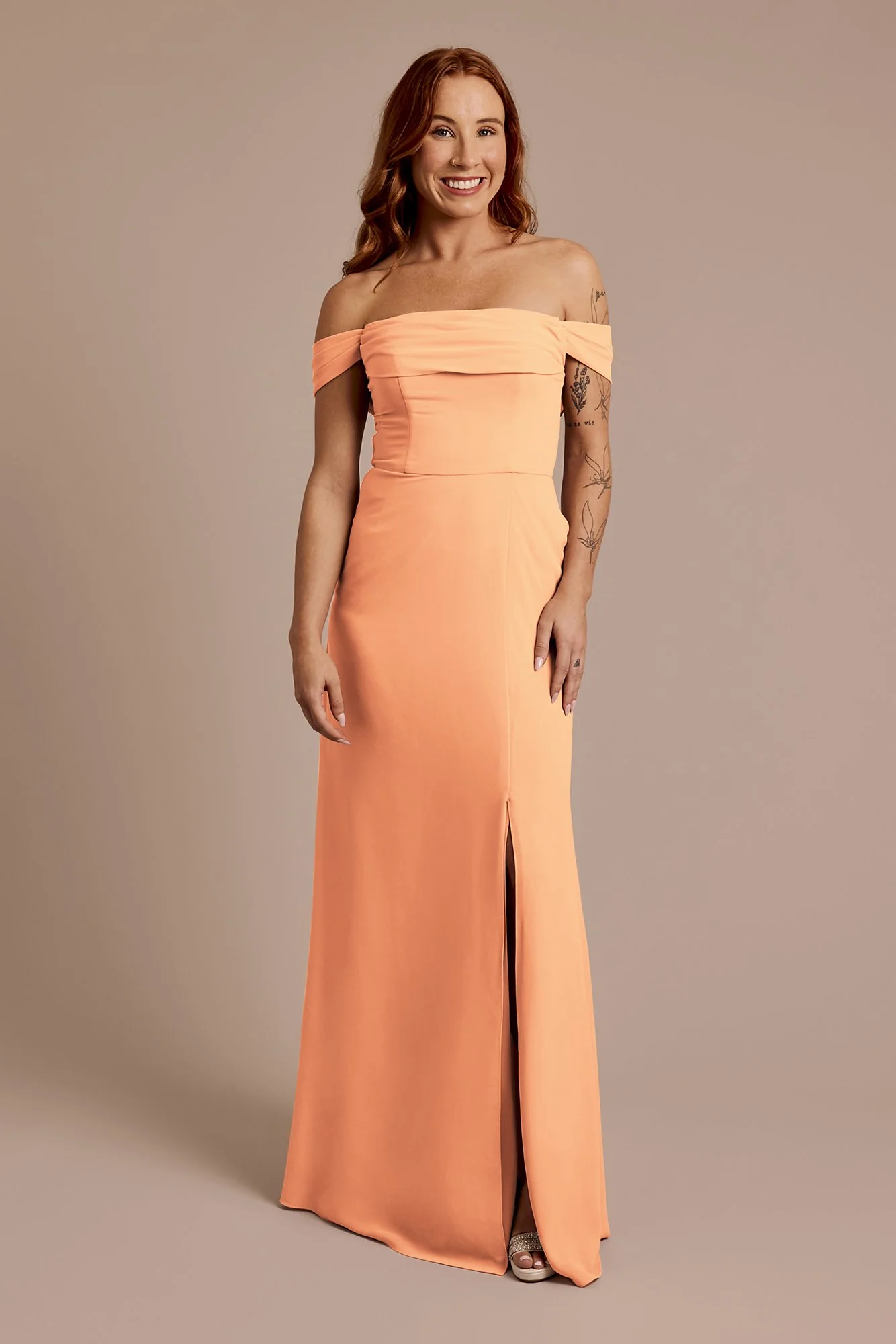 Chiffon Off-the-Shoulder Draped Dress - Image 23