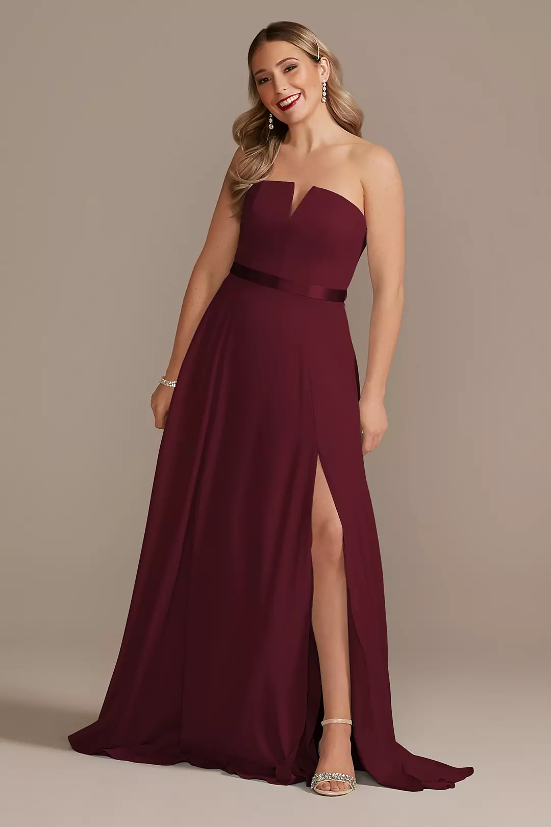 Georgette V-Wire Bridesmaid Dress with Corset Back - Image 16