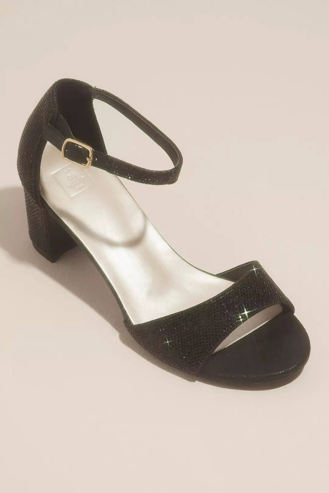 Glittery Block Heel Sandals with Ankle Strap - Image 4