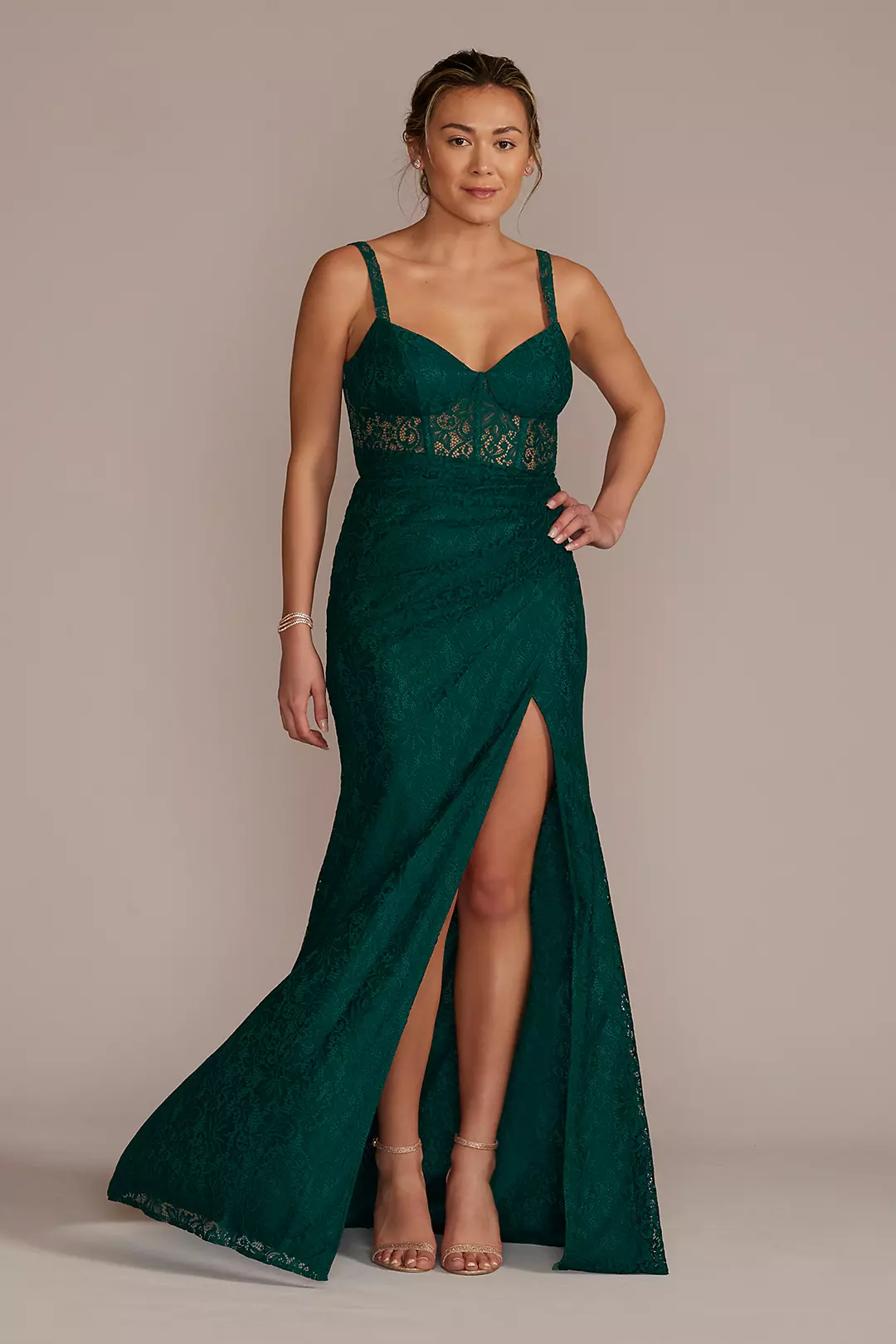 Lace Corset Bodice Dress with Slit - Image 13