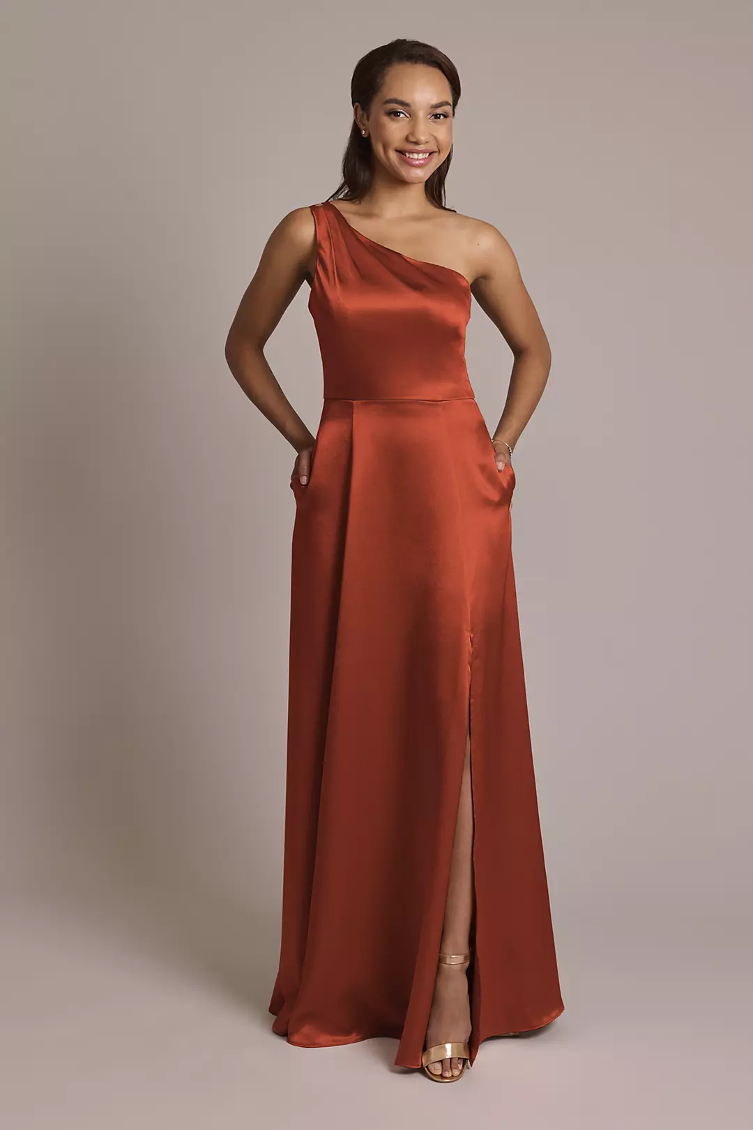 Luxe Charmeuse One-Shoulder Dress - Image 13