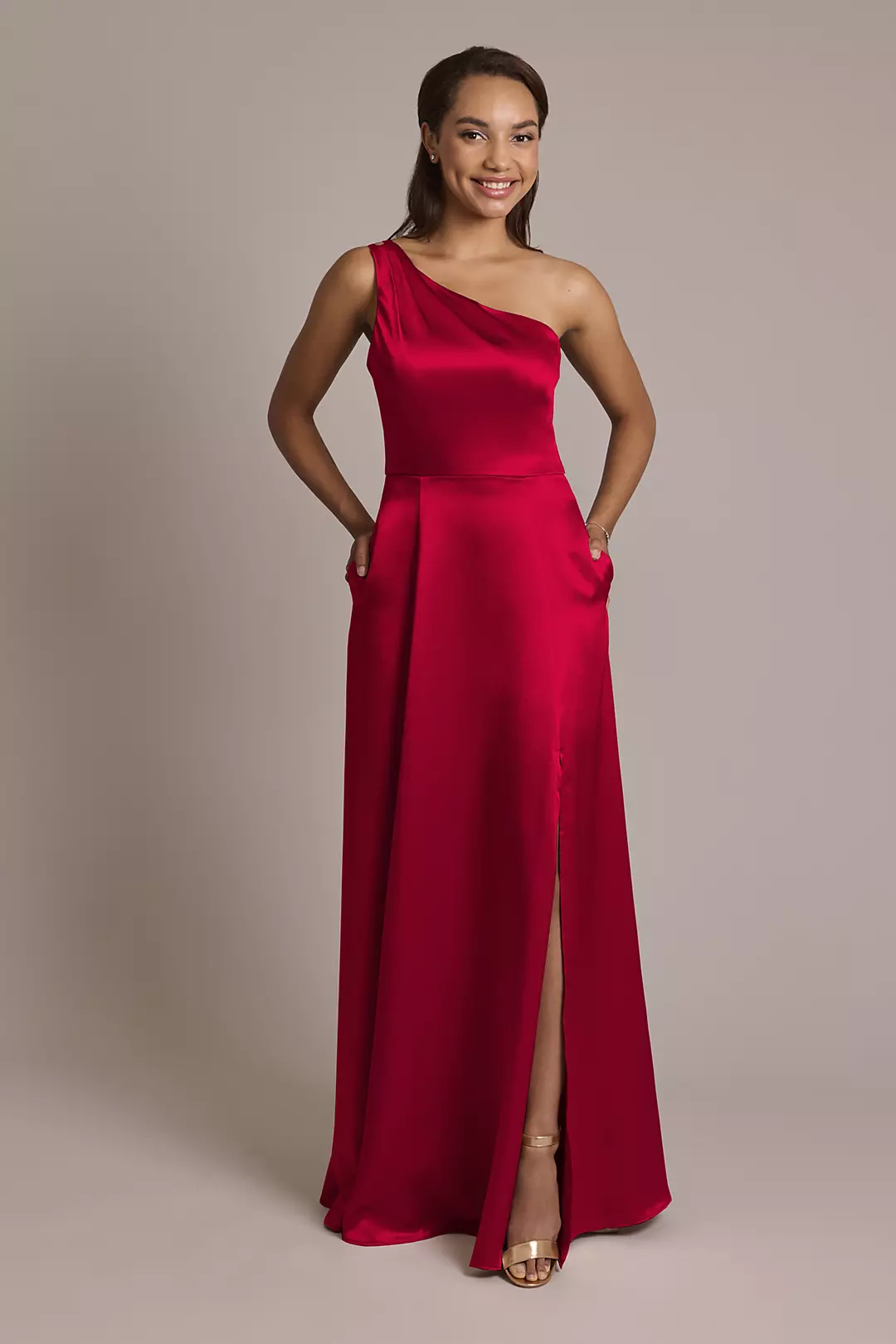 Luxe Charmeuse One-Shoulder Dress - Image 19