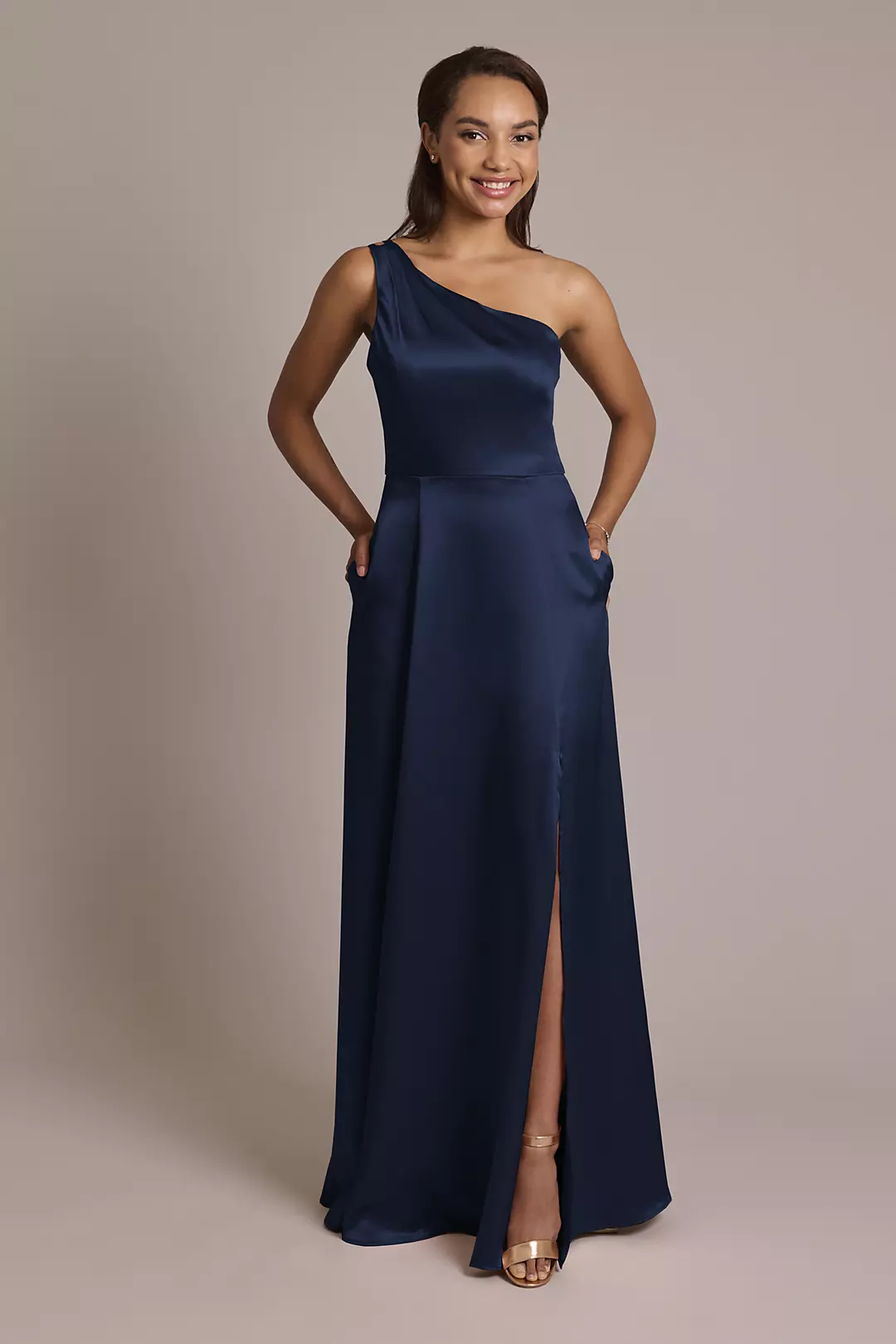Luxe Charmeuse One-Shoulder Dress - Image 3