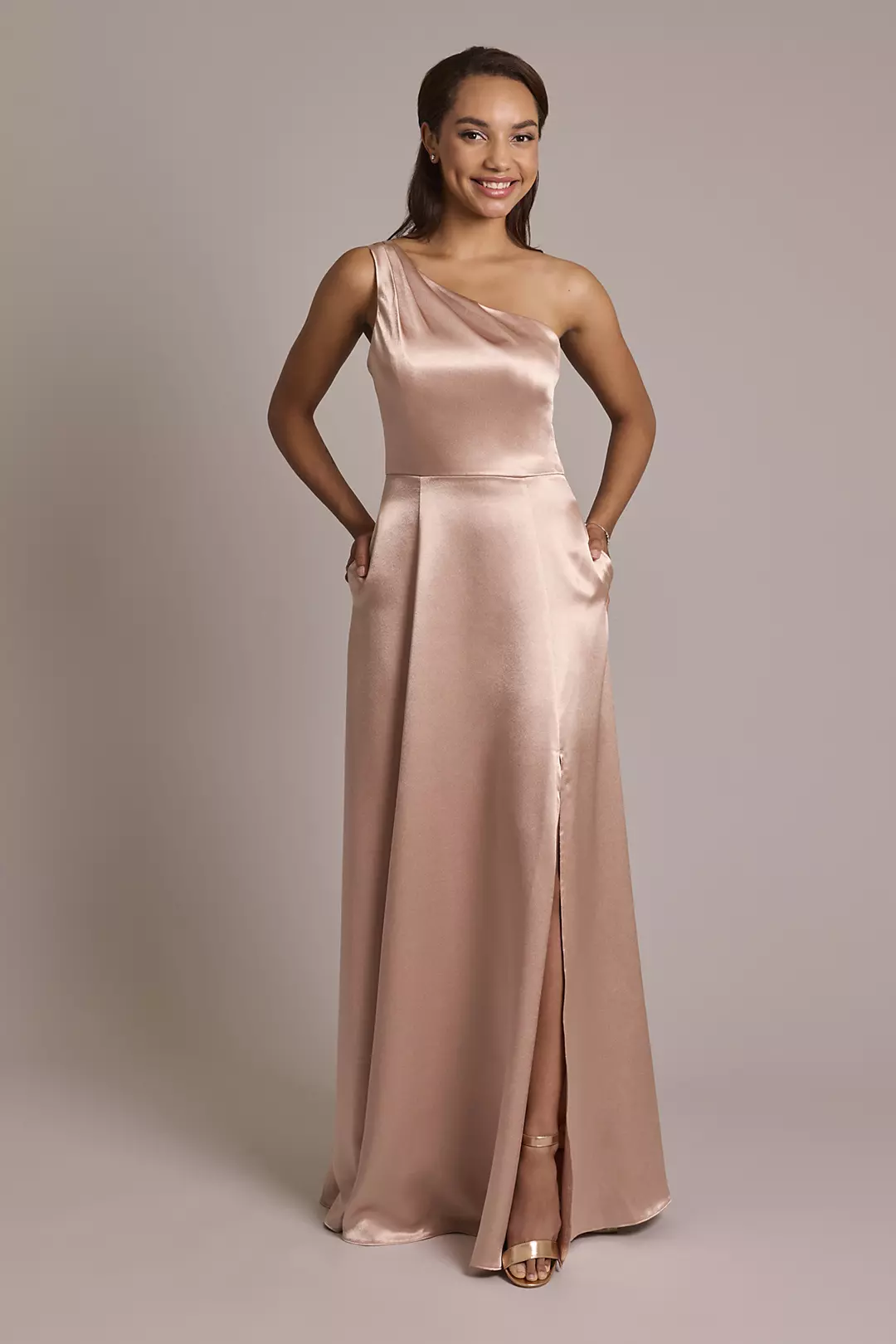 Luxe Charmeuse One-Shoulder Dress - Image 6