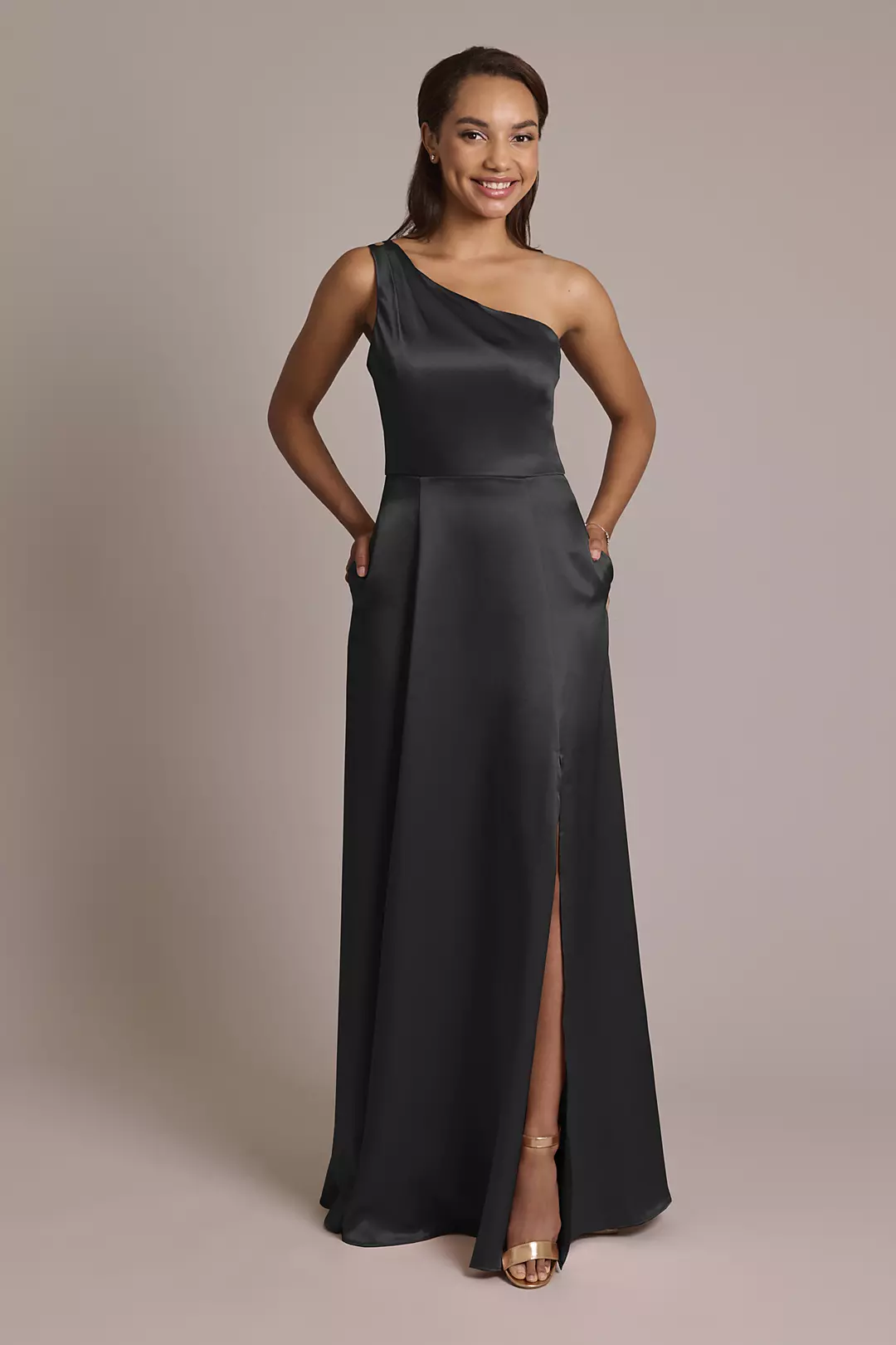 Luxe Charmeuse One-Shoulder Dress - Image 7