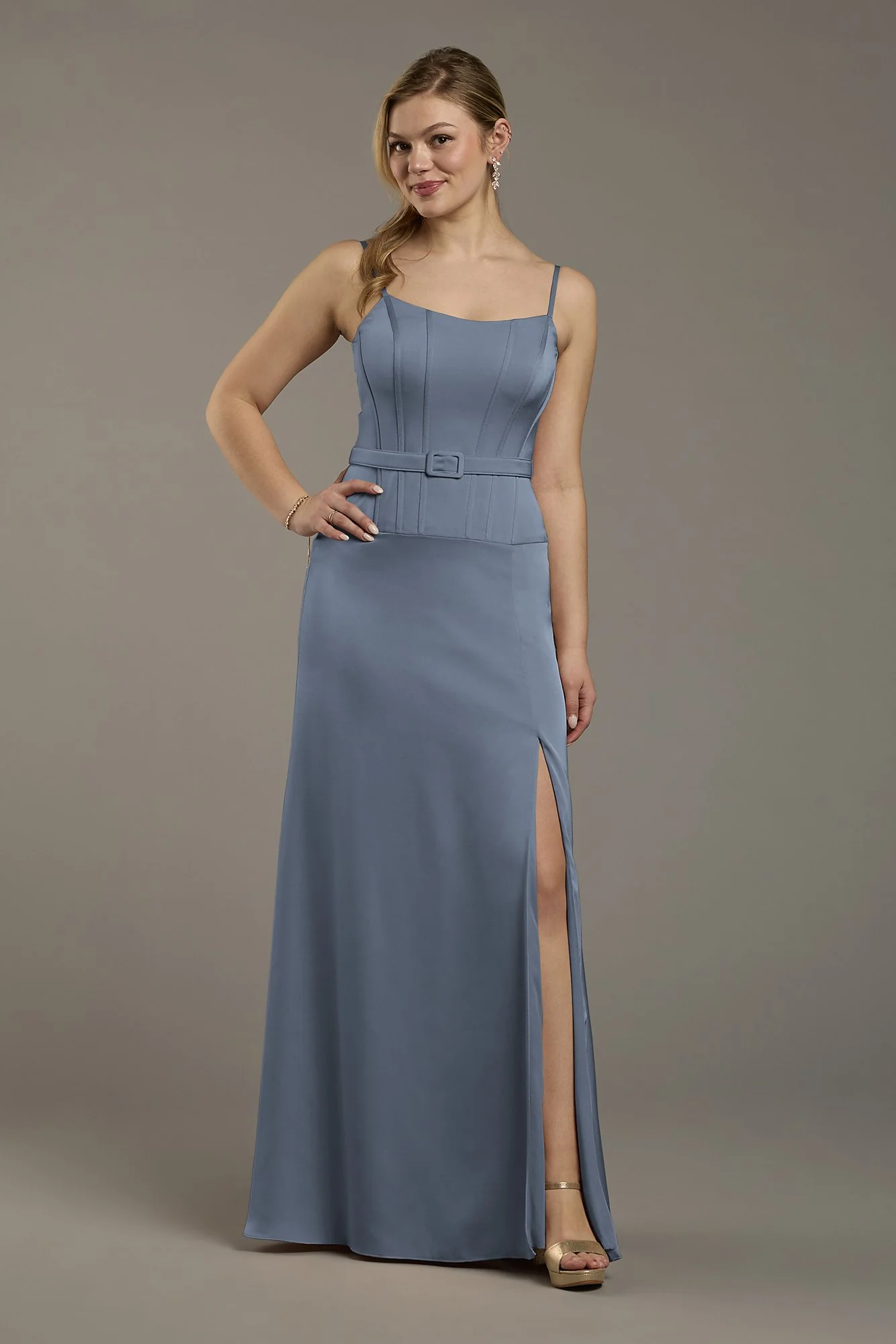 Matte Satin Drop Waist Corset Dress - Image 10