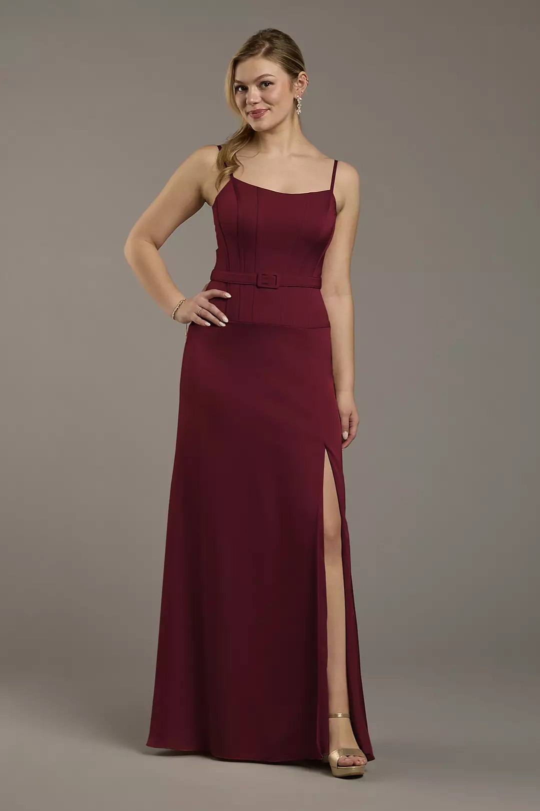 Matte Satin Drop Waist Corset Dress - Image 107