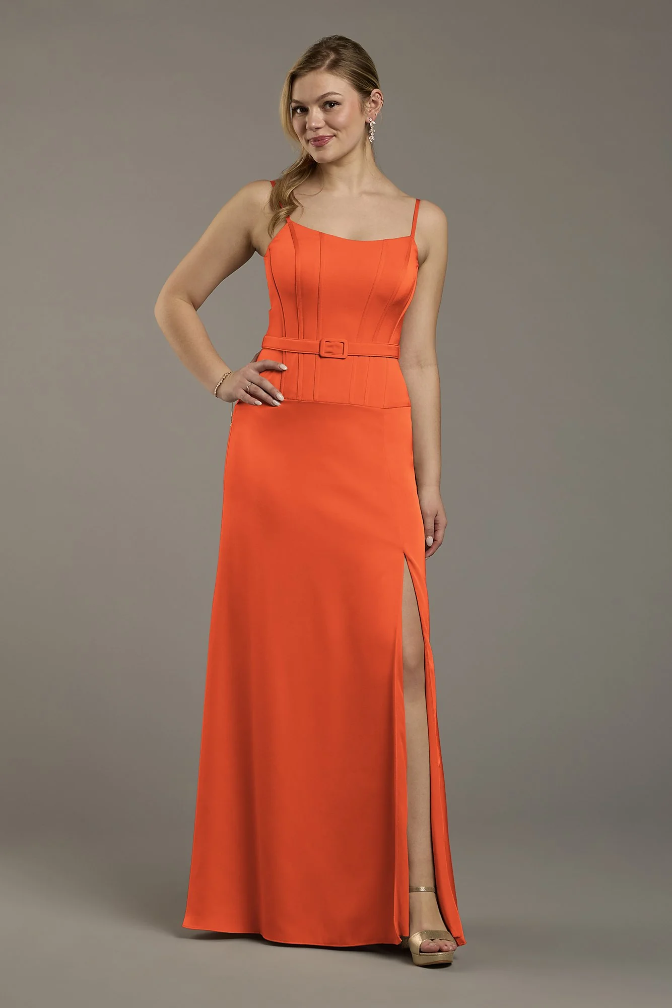 Matte Satin Drop Waist Corset Dress - Image 13