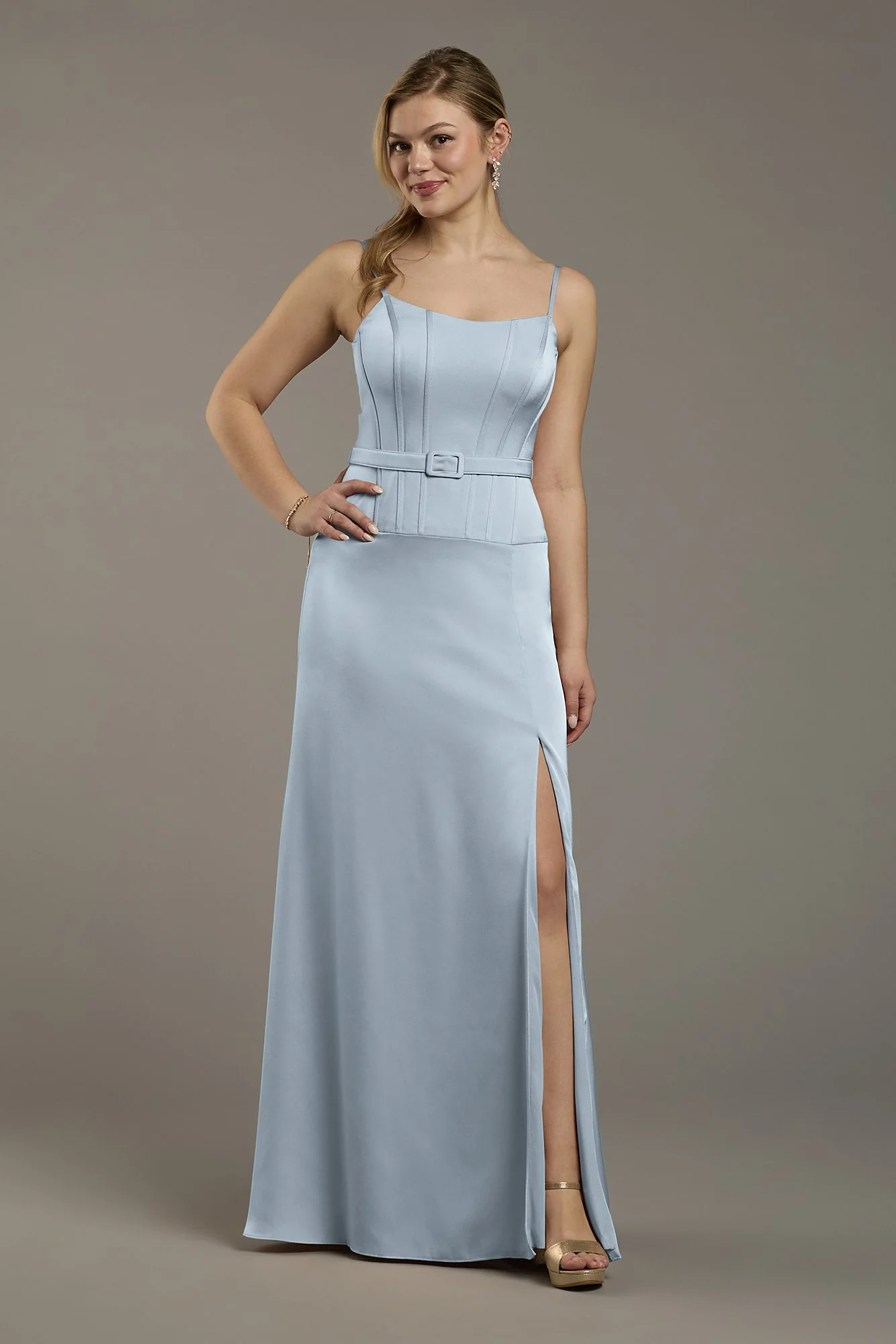 Matte Satin Drop Waist Corset Dress - Image 14