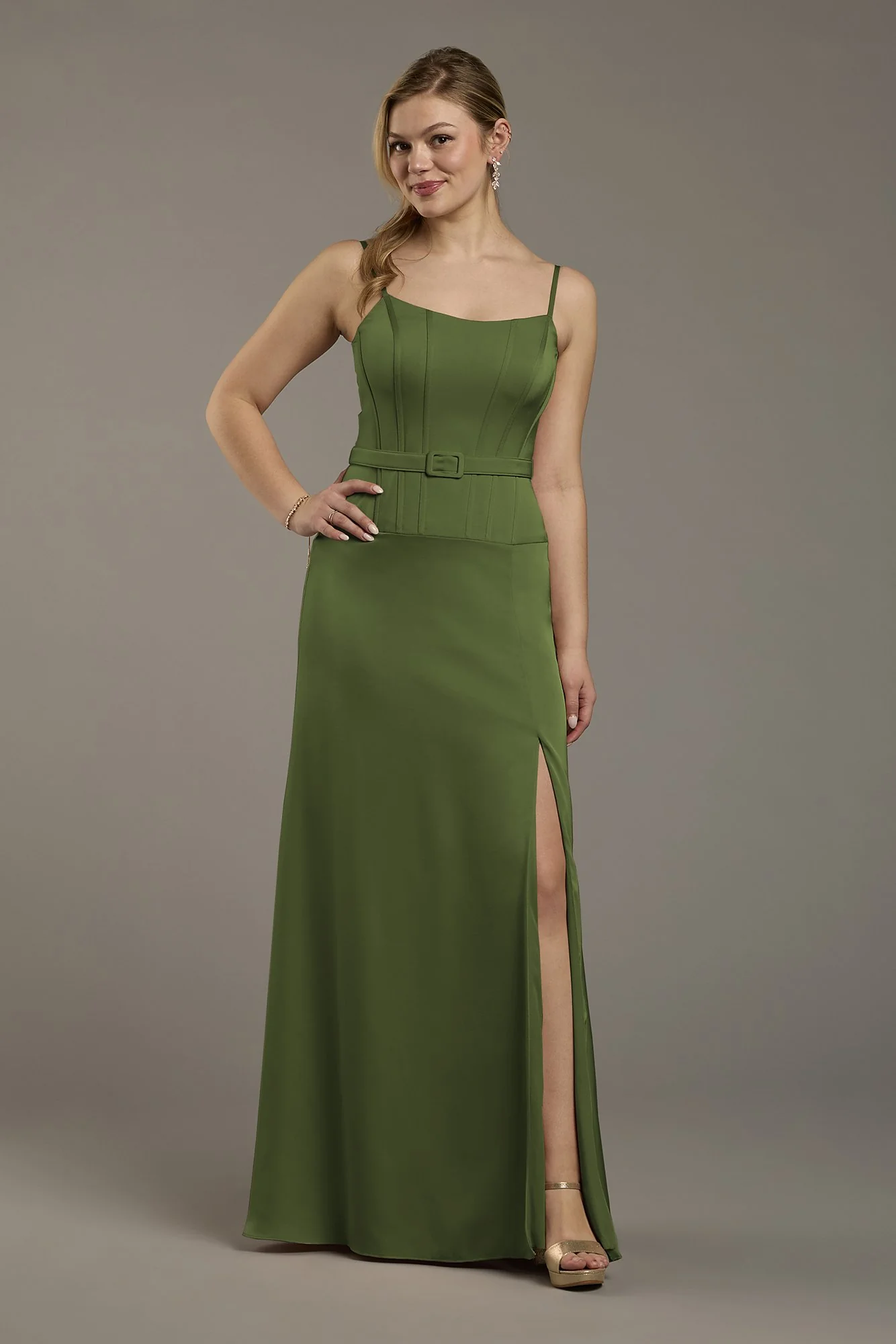 Matte Satin Drop Waist Corset Dress - Image 15