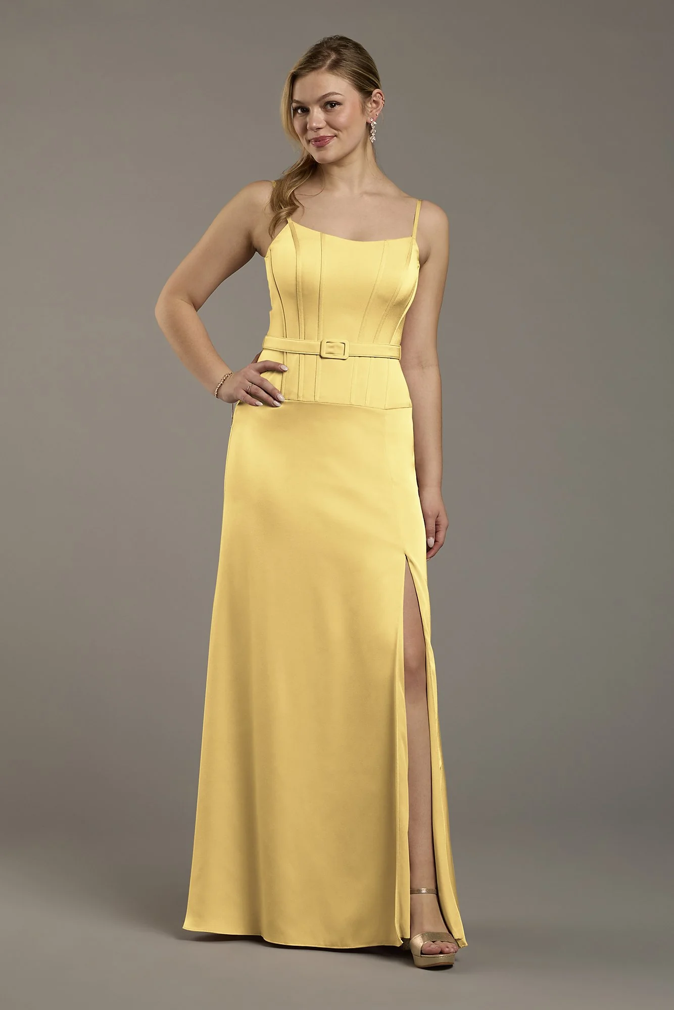 Matte Satin Drop Waist Corset Dress - Image 17