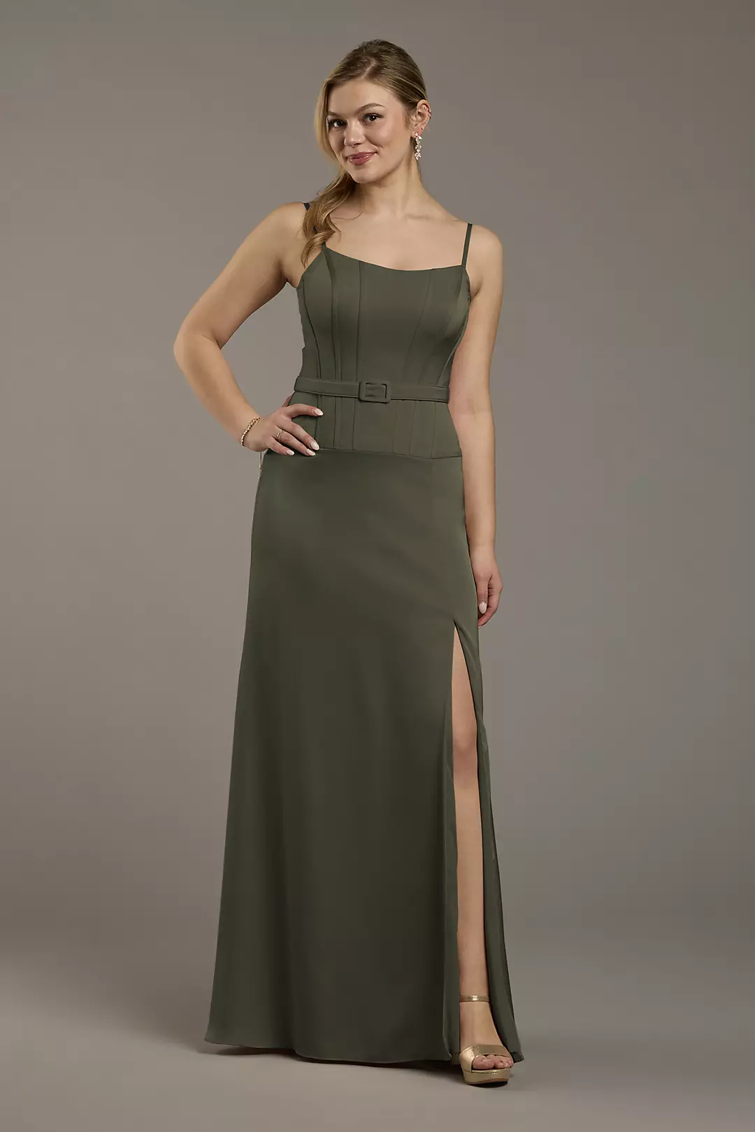 Matte Satin Drop Waist Corset Dress - Image 34