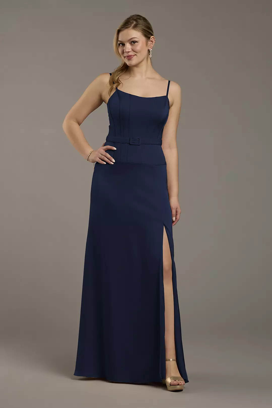 Matte Satin Drop Waist Corset Dress - Image 35