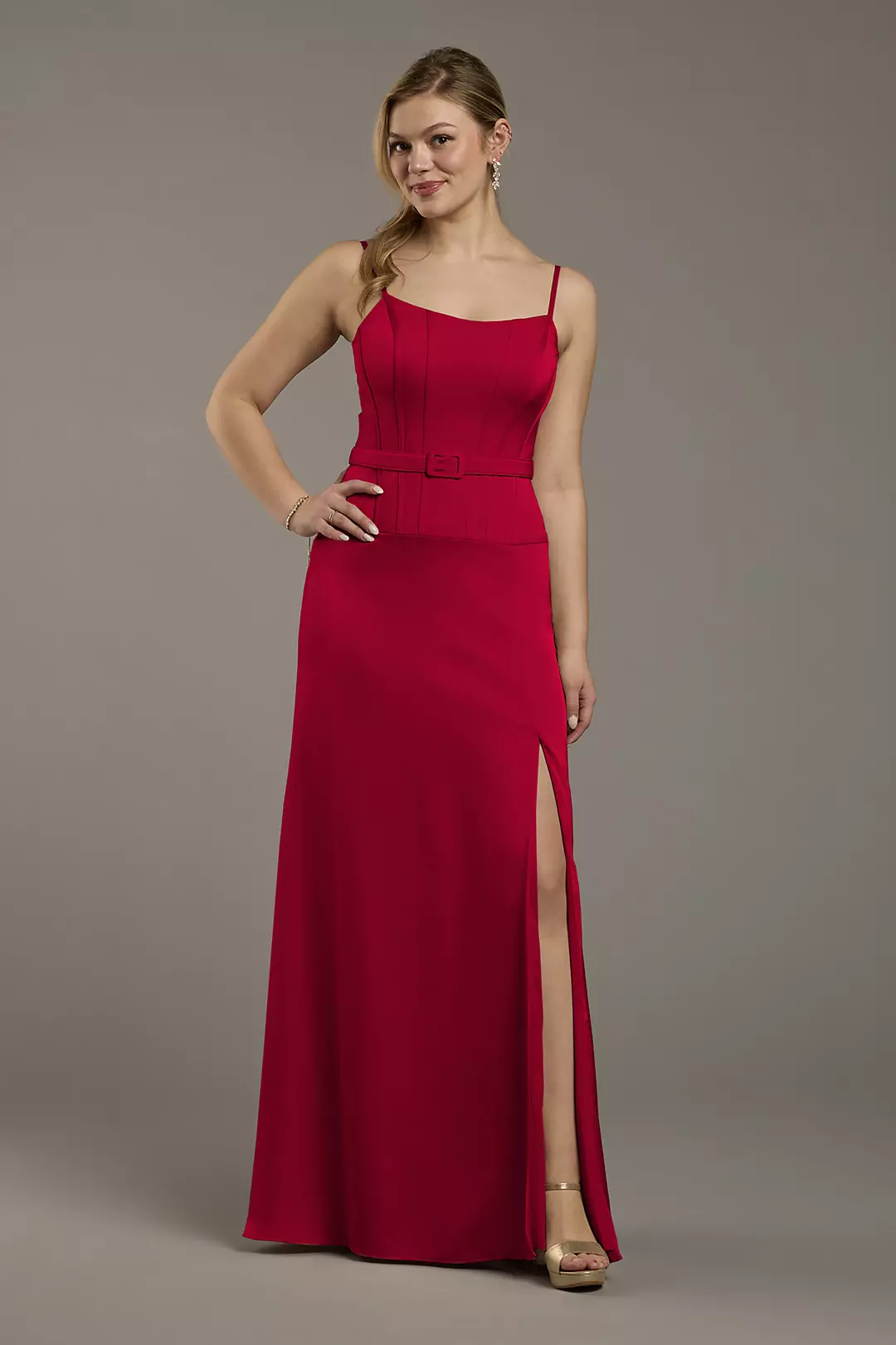 Matte Satin Drop Waist Corset Dress - Image 40