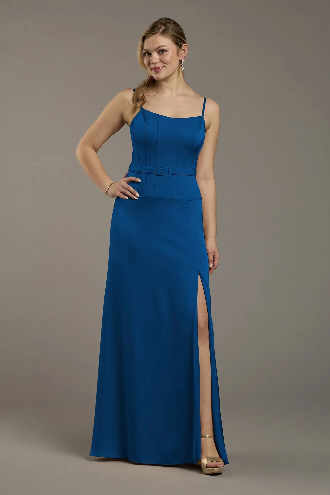 Matte Satin Drop Waist Corset Dress - Image 42