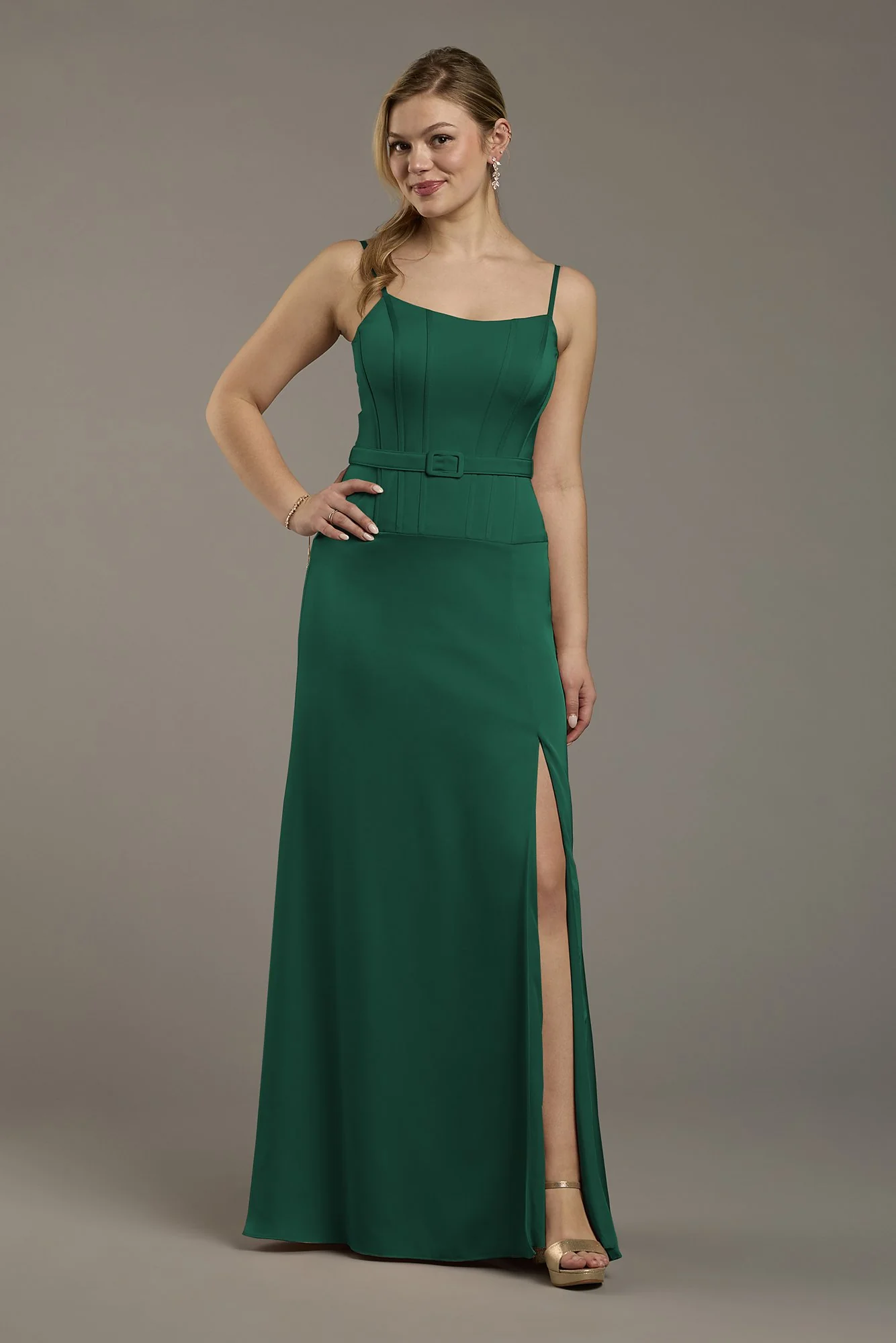 Matte Satin Drop Waist Corset Dress - Image 44