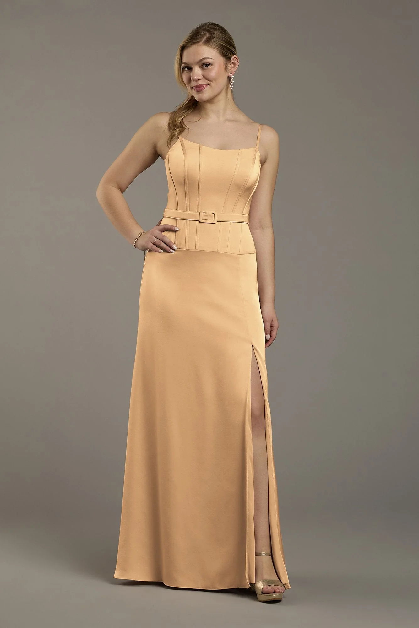 Matte Satin Drop Waist Corset Dress - Image 46