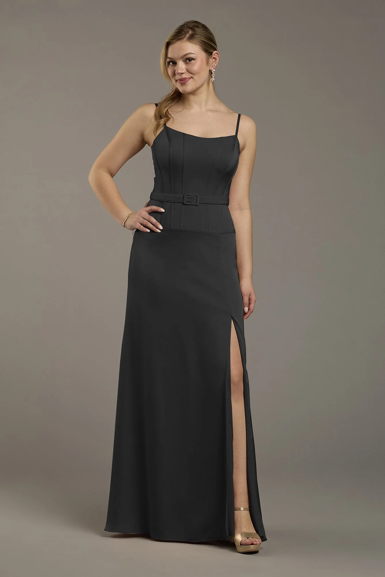 Matte Satin Drop Waist Corset Dress - Image 49