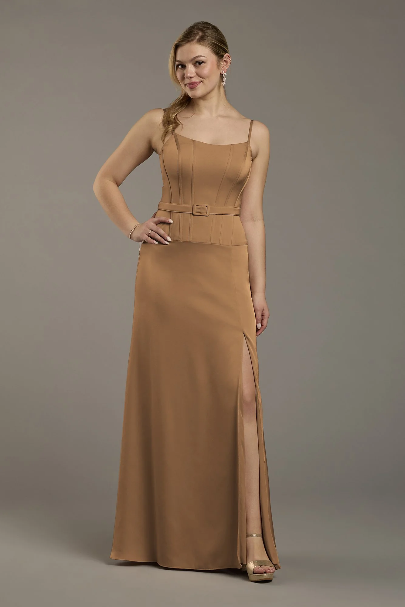 Matte Satin Drop Waist Corset Dress - Image 5