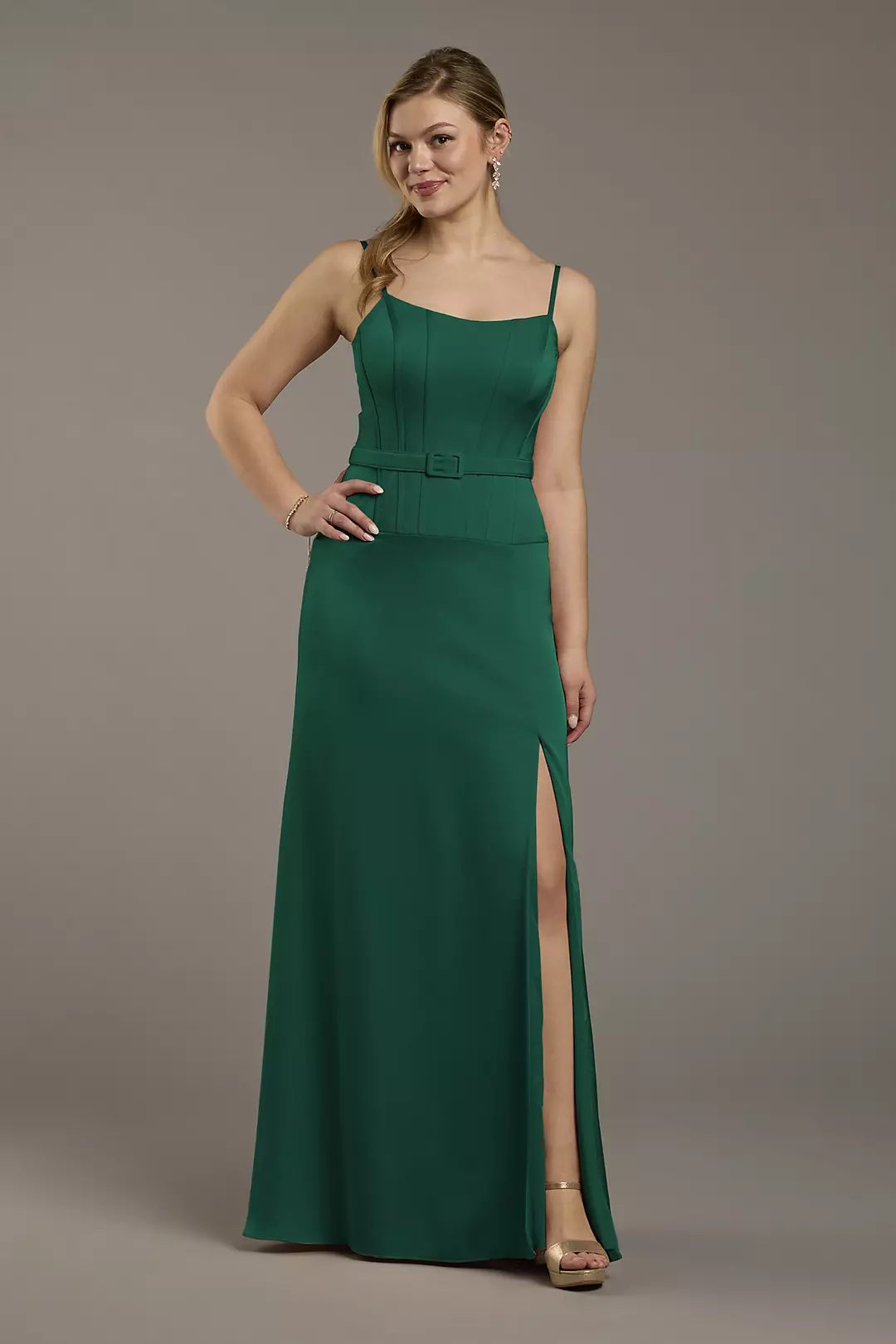 Matte Satin Drop Waist Corset Dress - Image 54