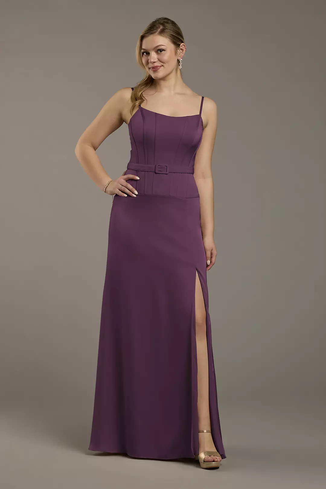 Matte Satin Drop Waist Corset Dress - Image 6