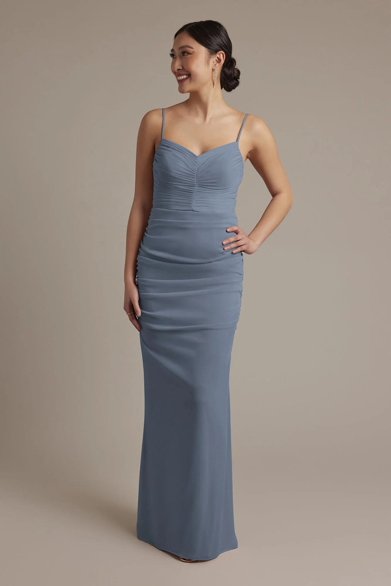 Mesh Ruched Sweetheart Dress - Image 12