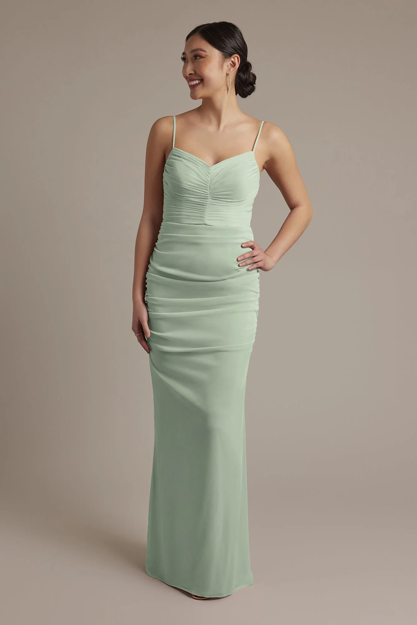 Mesh Ruched Sweetheart Dress - Image 3