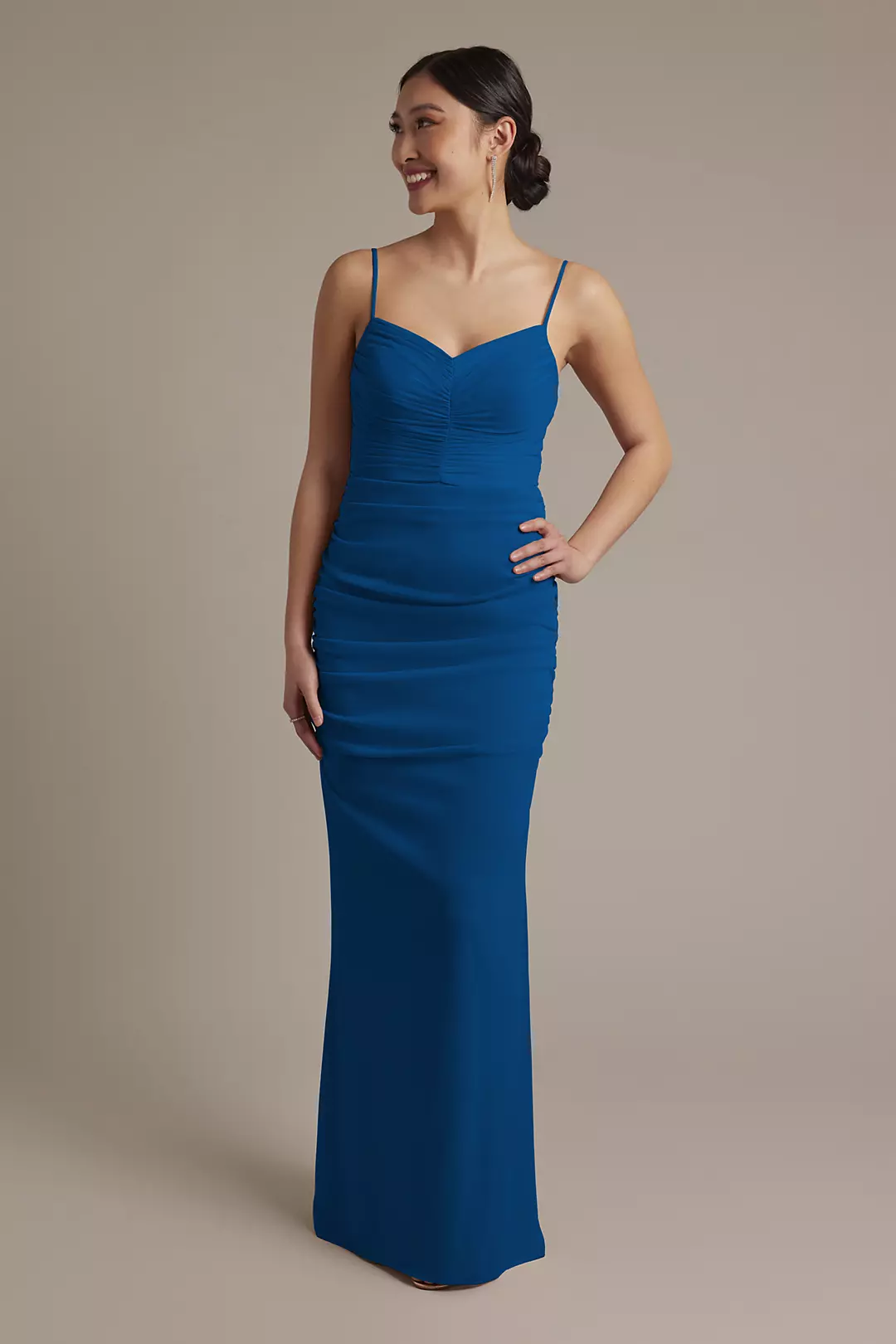 Mesh Ruched Sweetheart Dress - Image 43