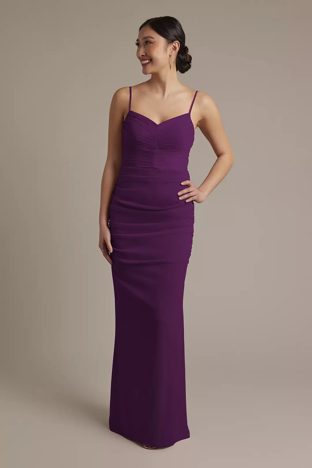 Mesh Ruched Sweetheart Dress - Image 46