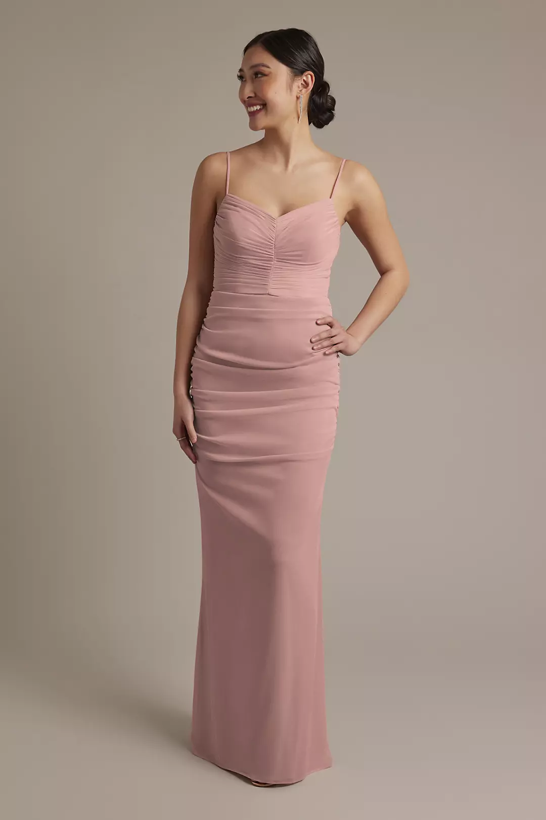 Mesh Ruched Sweetheart Dress - Image 48