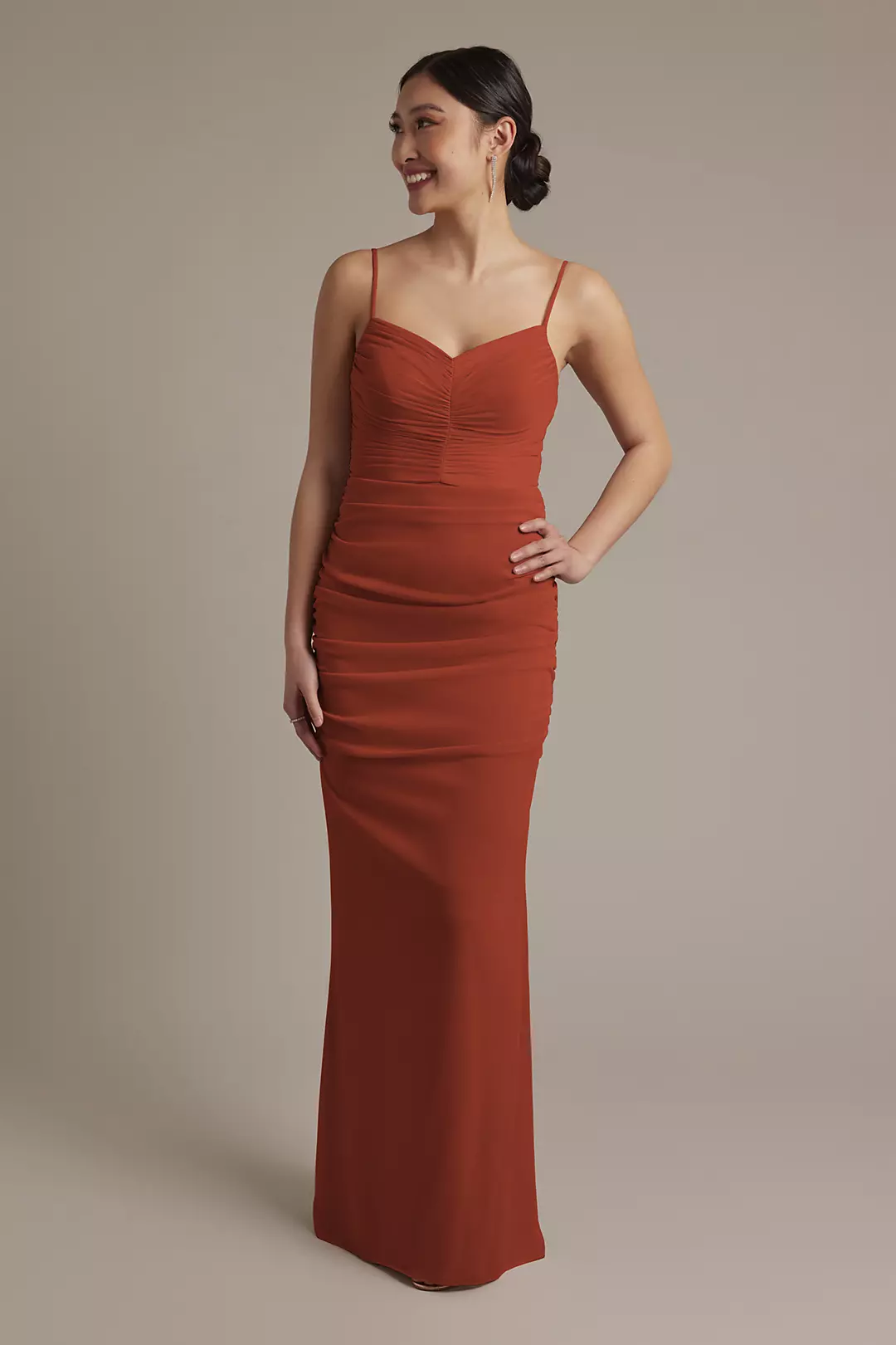 Mesh Ruched Sweetheart Dress - Image 49
