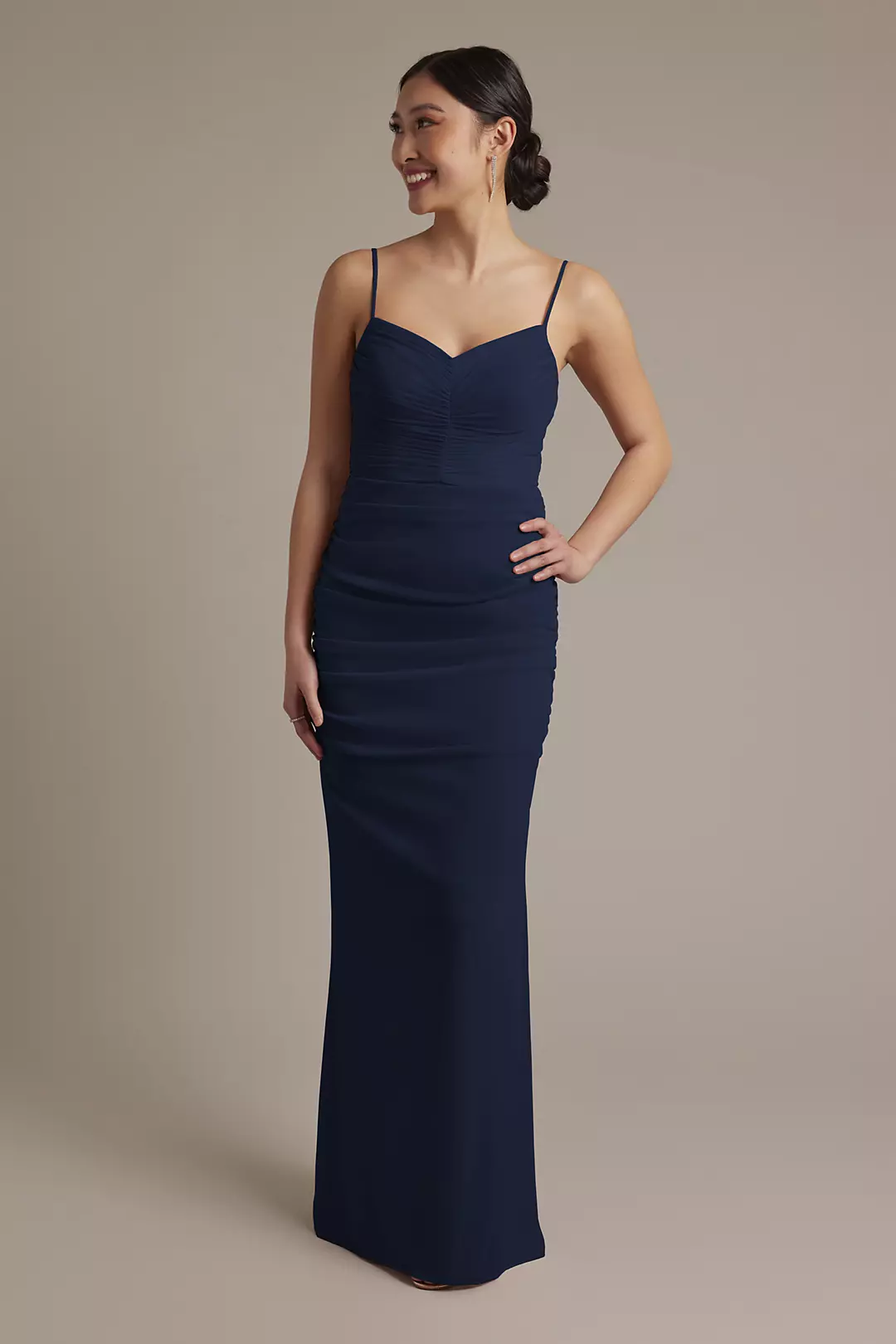 Mesh Ruched Sweetheart Dress - Image 53