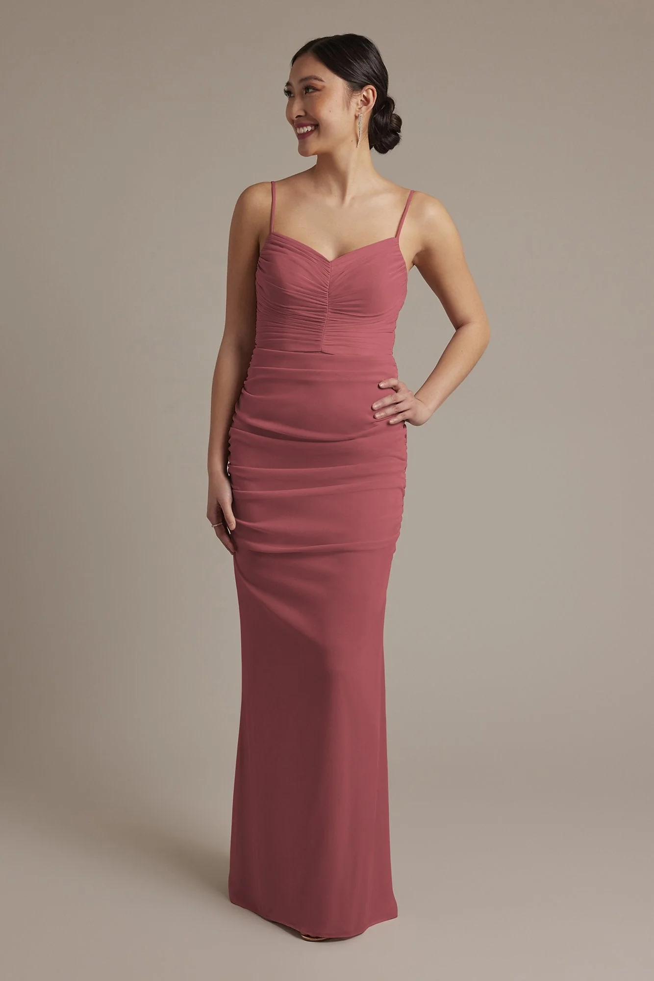 Mesh Ruched Sweetheart Dress - Image 57