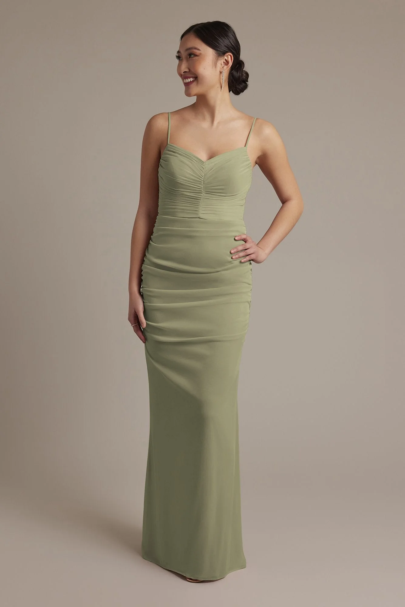 Mesh Ruched Sweetheart Dress - Image 59