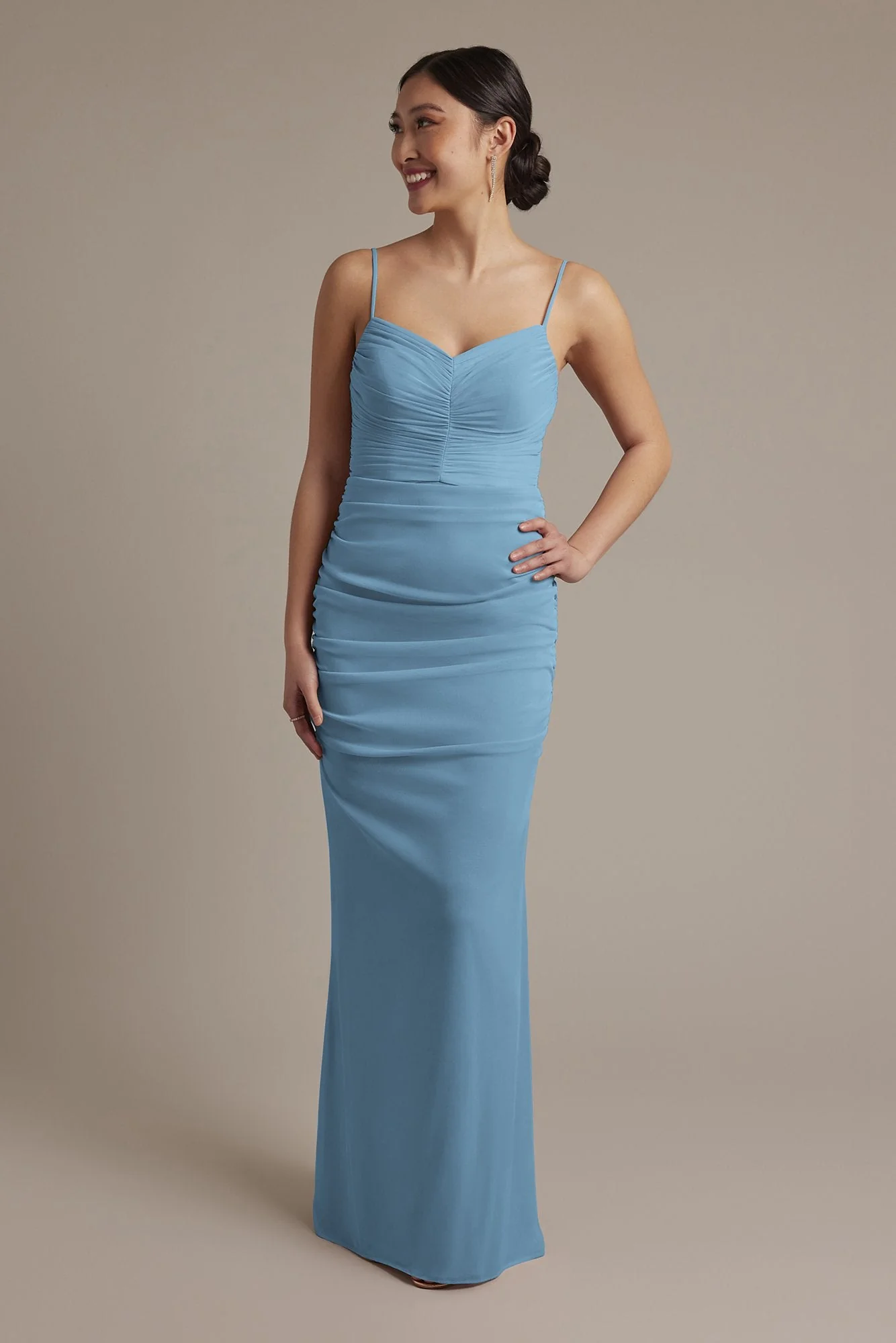 Mesh Ruched Sweetheart Dress - Image 60