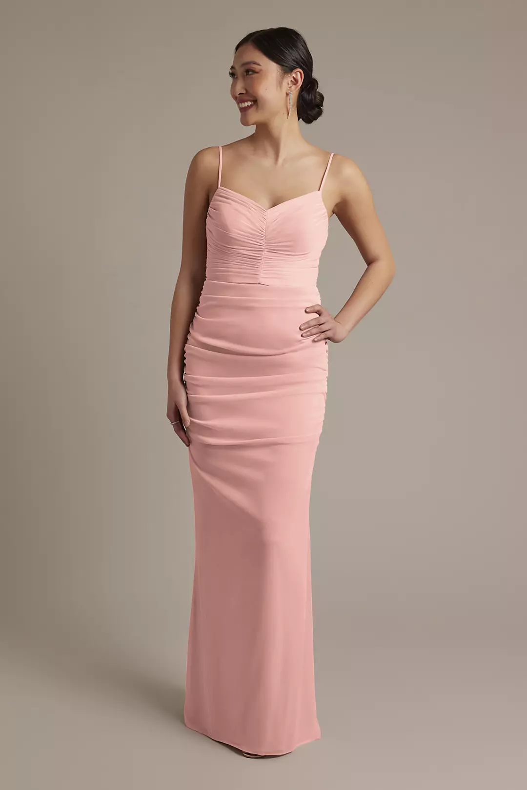Mesh Ruched Sweetheart Dress - Image 68