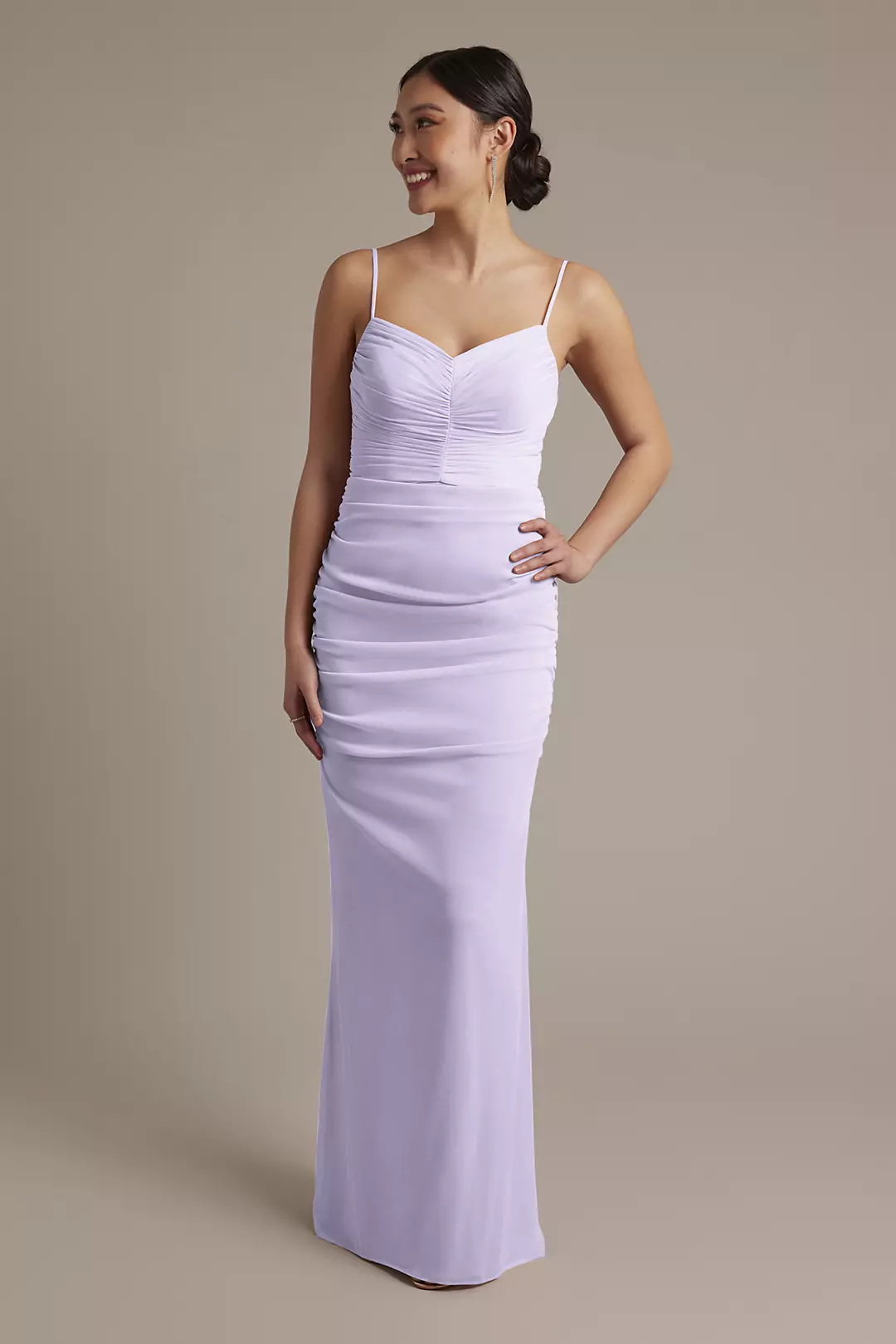 Mesh Ruched Sweetheart Dress - Image 74