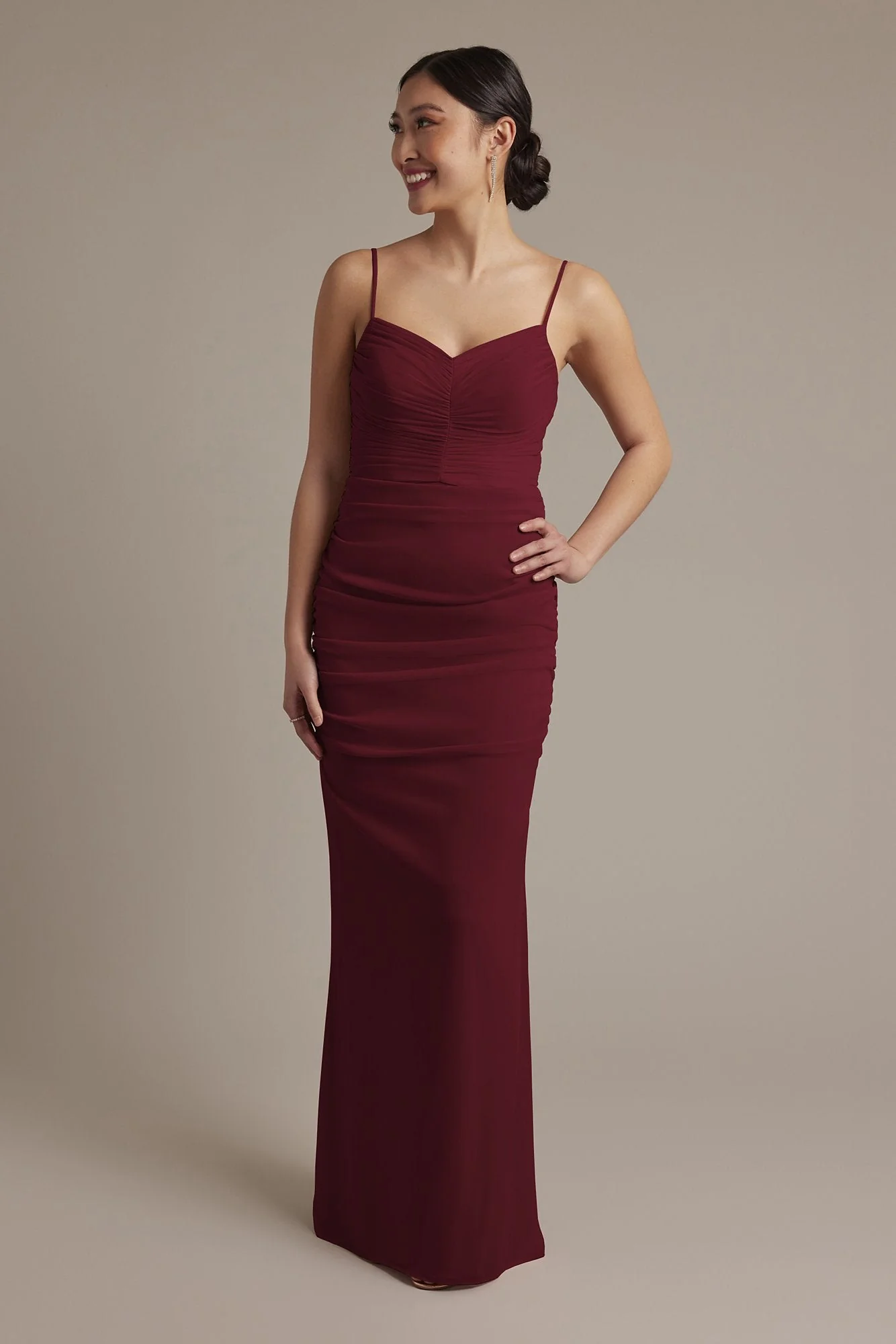 Mesh Ruched Sweetheart Dress - Image 76