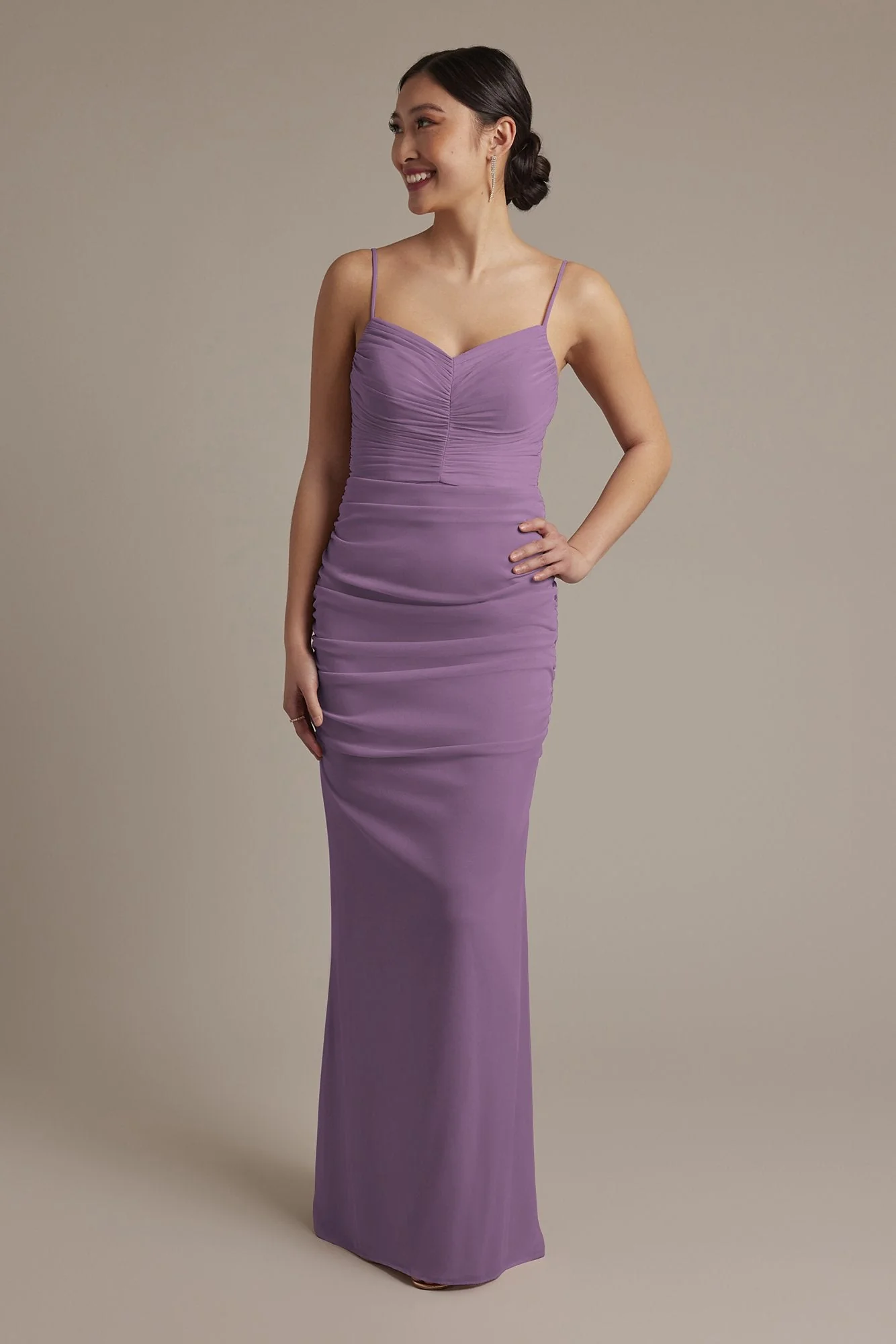 Mesh Ruched Sweetheart Dress - Image 77