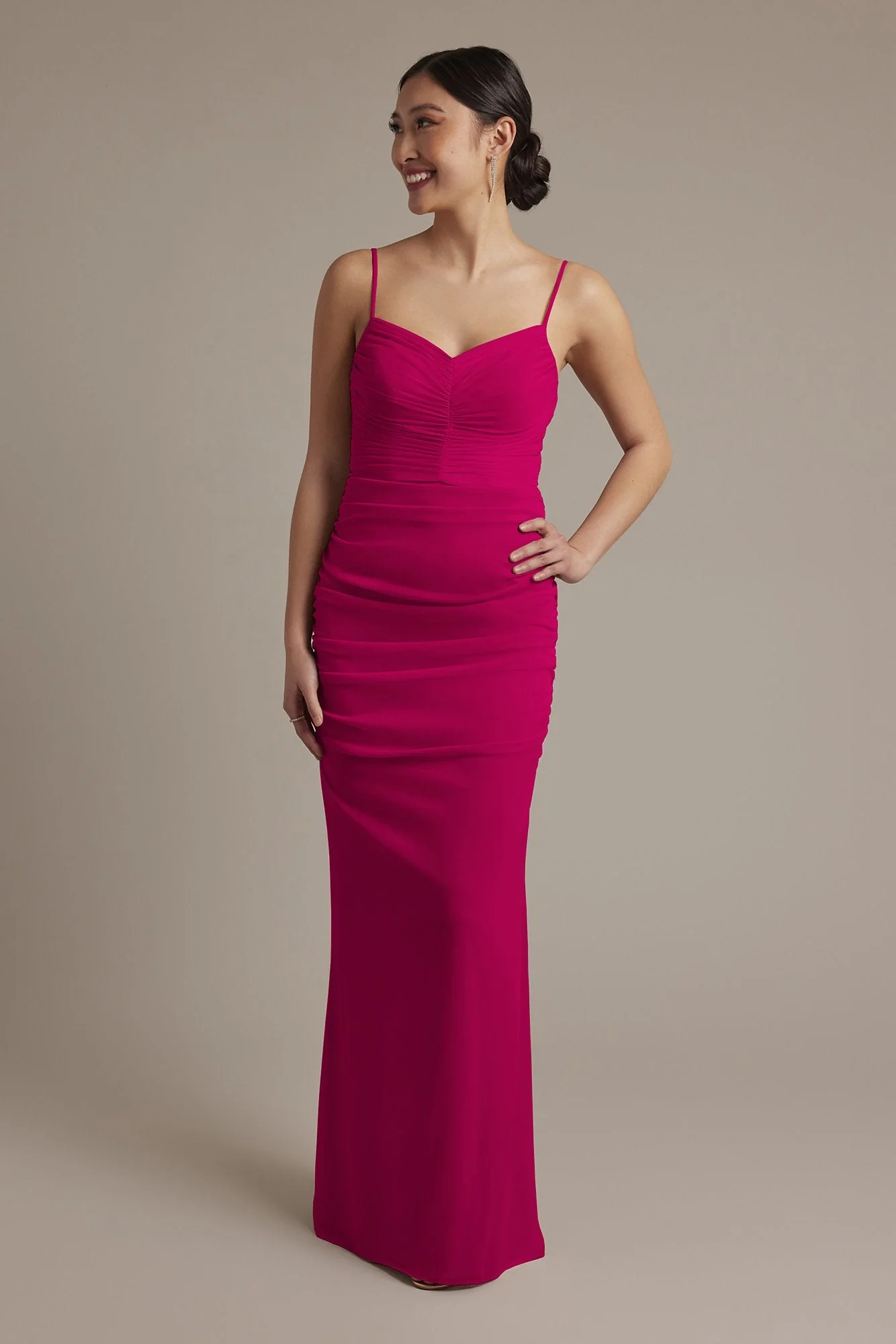 Mesh Ruched Sweetheart Dress - Image 81