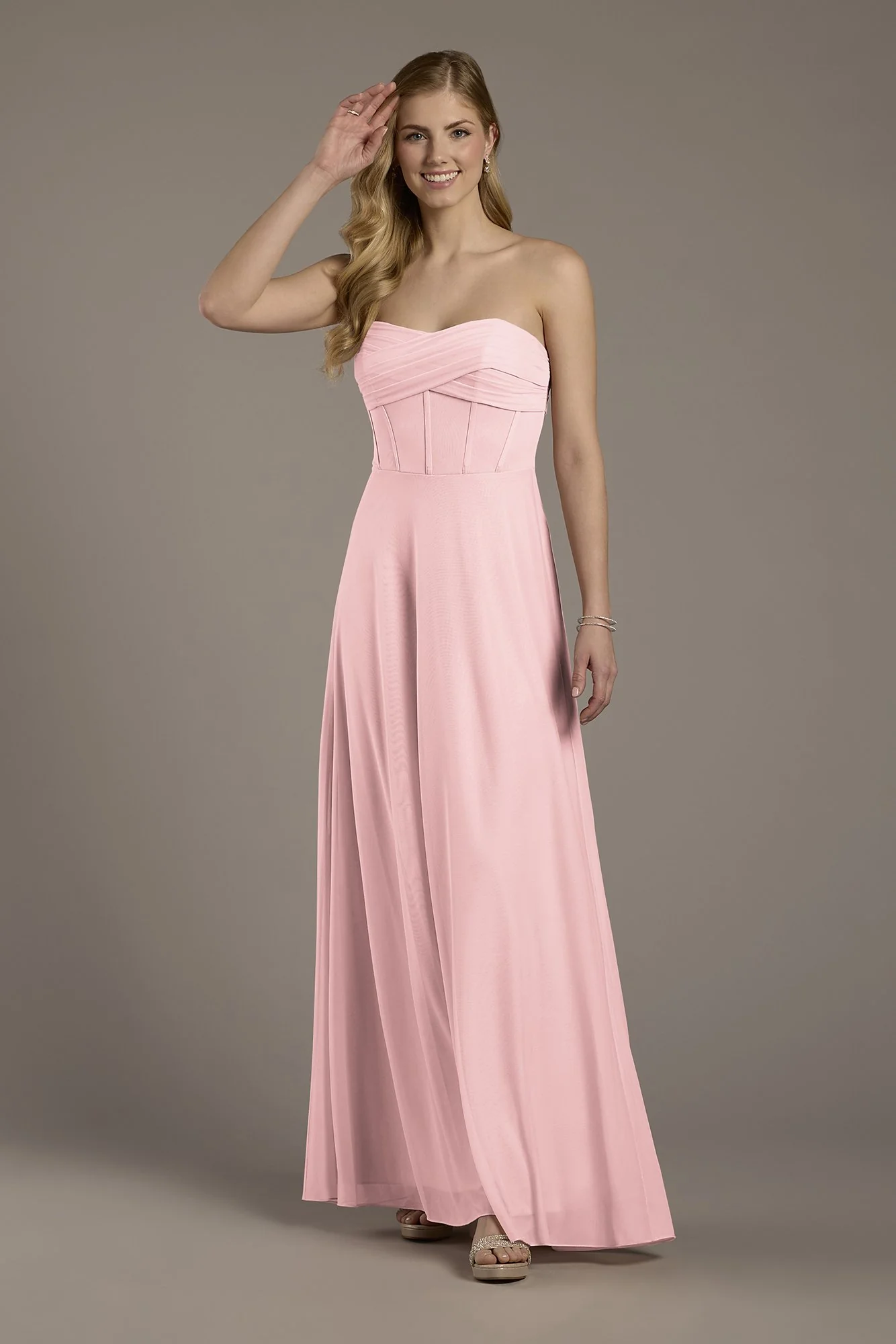 Mesh Twist Bodice Corset A-Line Dress - Image 12