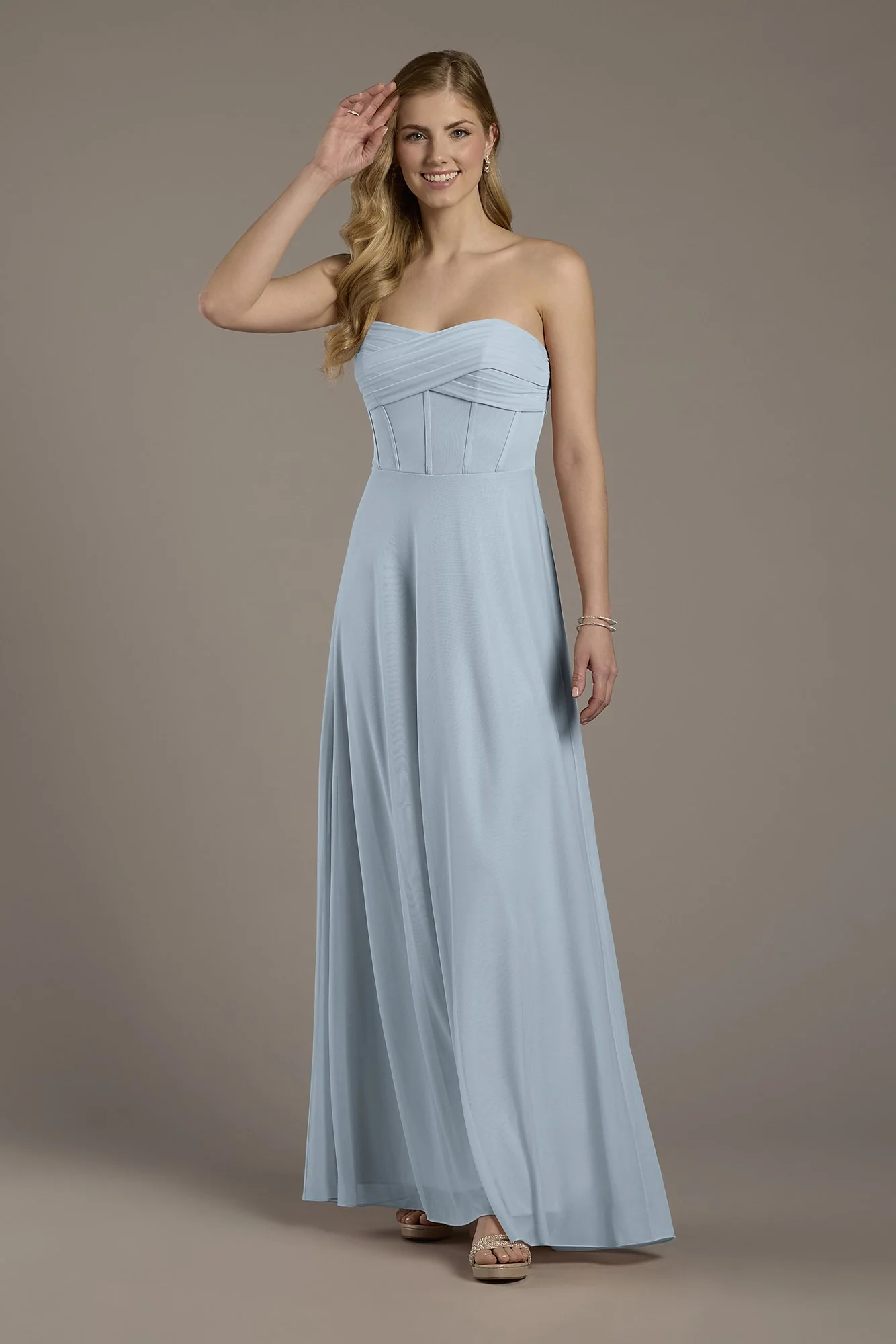 Mesh Twist Bodice Corset A-Line Dress - Image 18