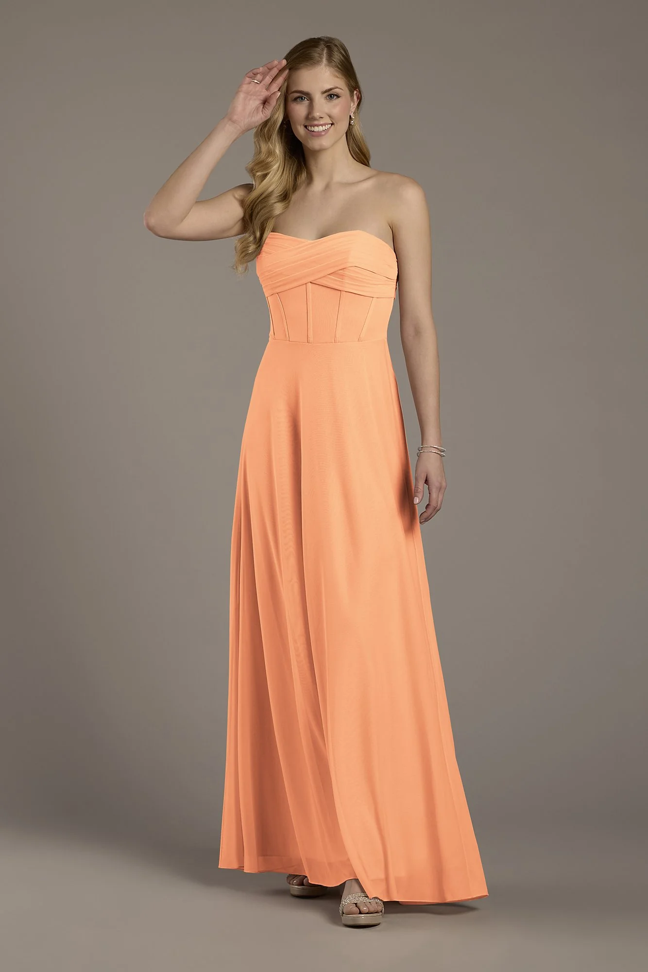 Mesh Twist Bodice Corset A-Line Dress - Image 19