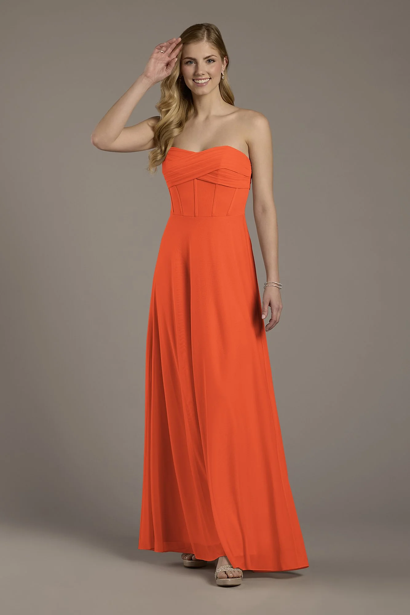 Mesh Twist Bodice Corset A-Line Dress - Image 23
