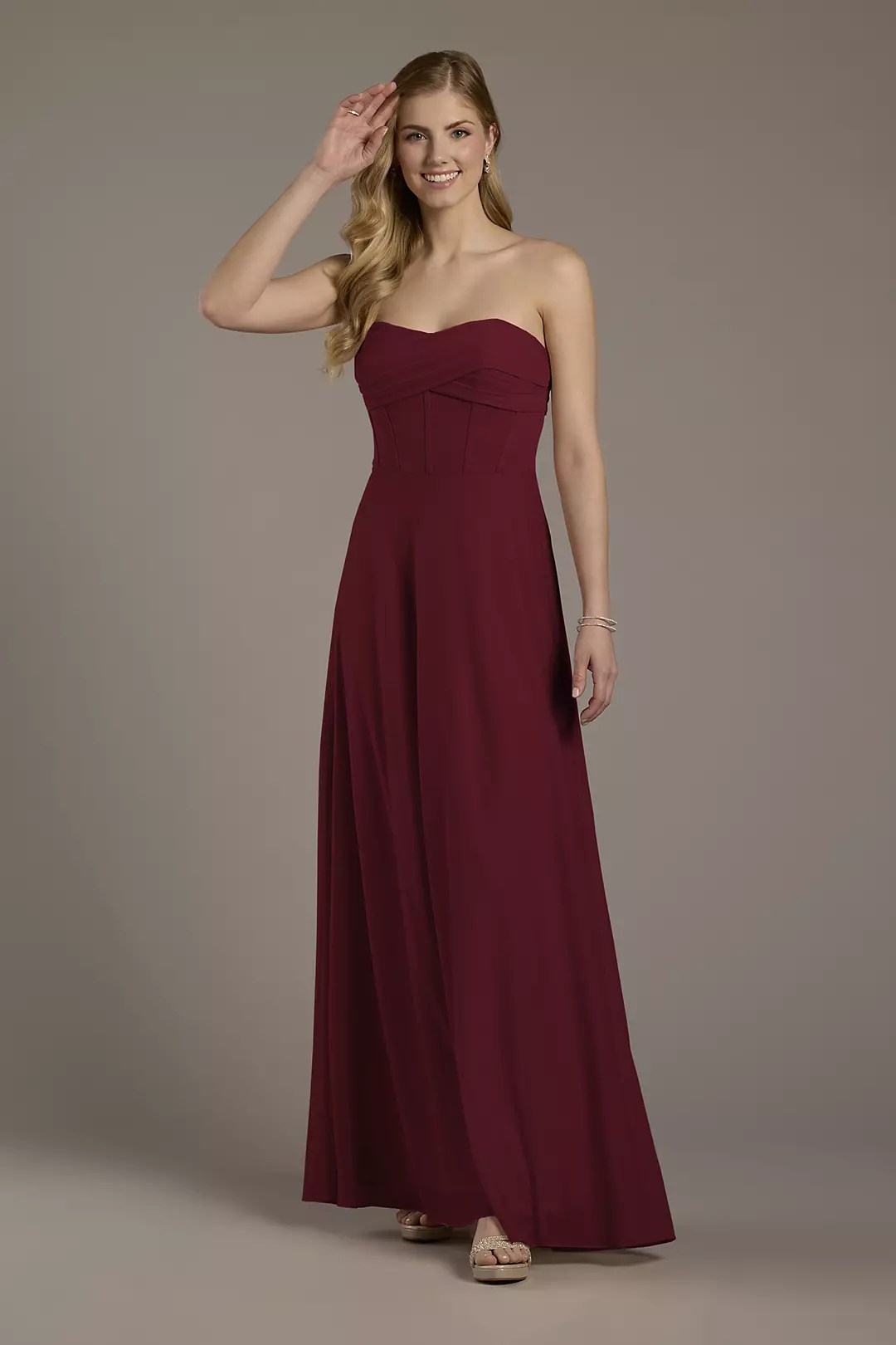 Mesh Twist Bodice Corset A-Line Dress - Image 27